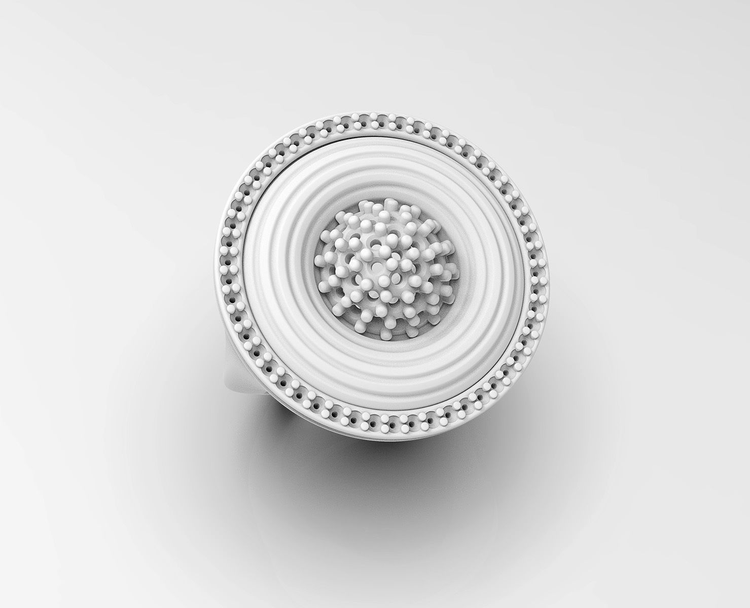 Swirl with central ball of gems Ring 3D print model_4