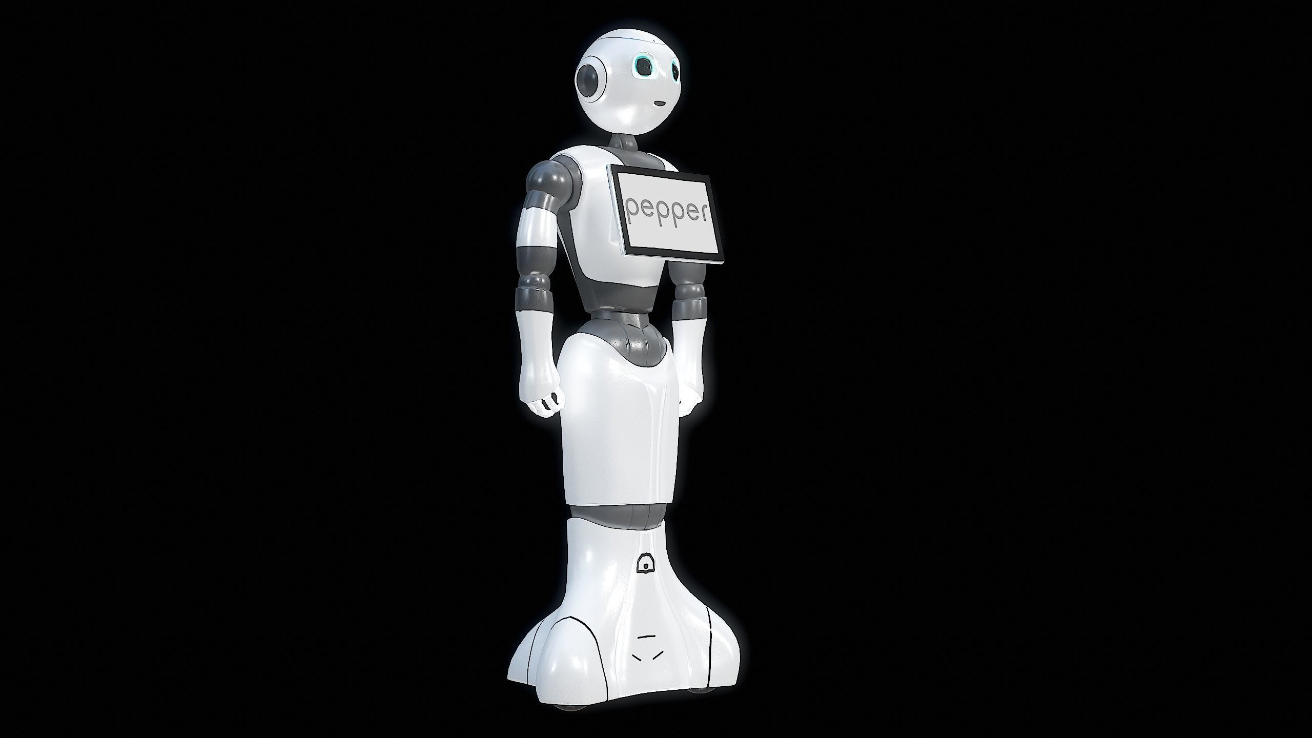 Robot Pepper PBR Gameready Low-poly 3D model_5