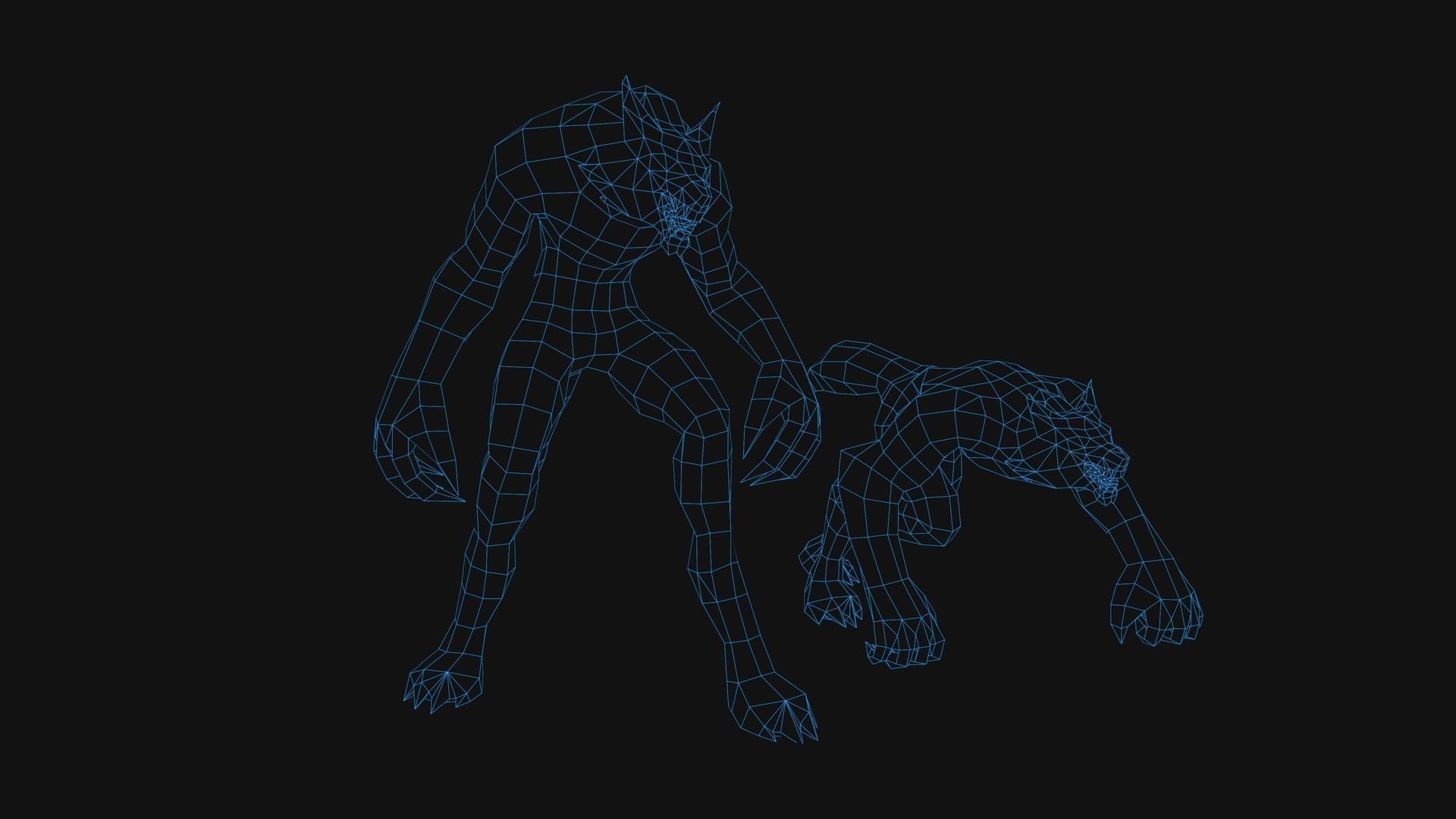 Stylized Werewolf Low-poly 3D model_8