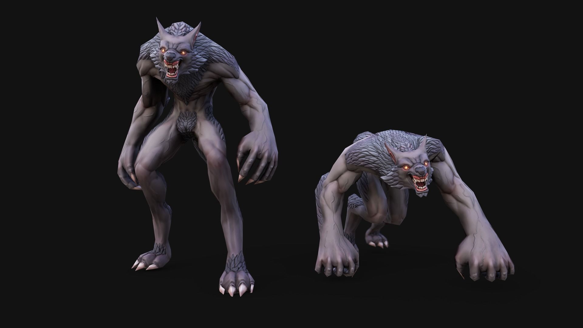 Stylized Werewolf Low-poly 3D model_5