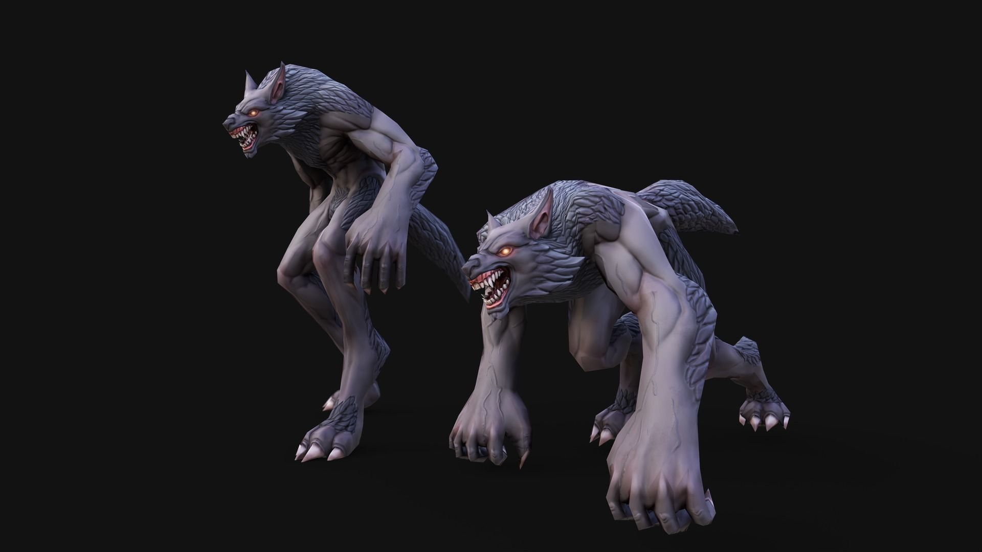 Stylized Werewolf Low-poly 3D model_3