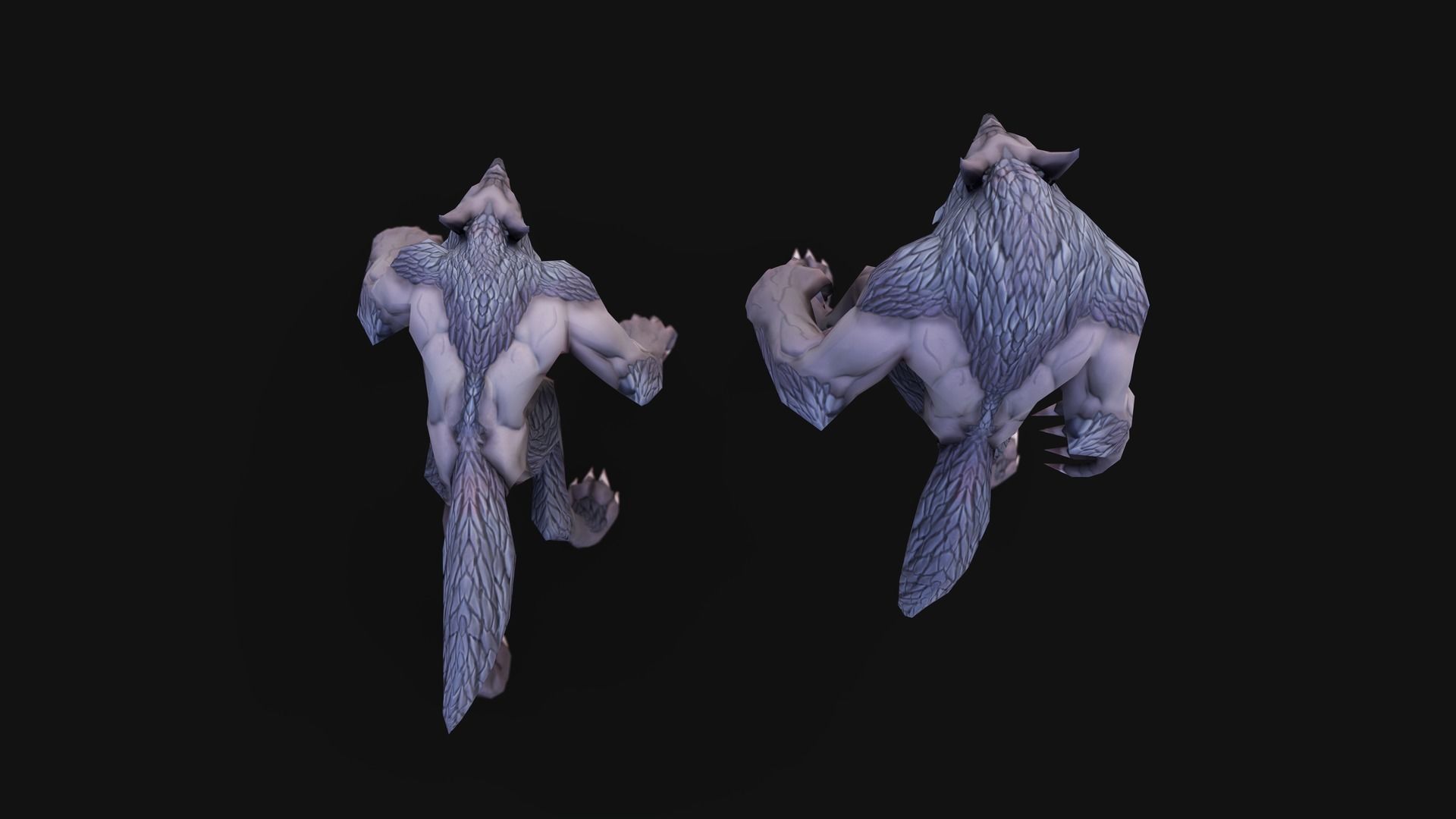 Stylized Werewolf Low-poly 3D model_6