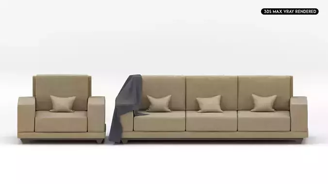 Realistic Modern Sofa Set