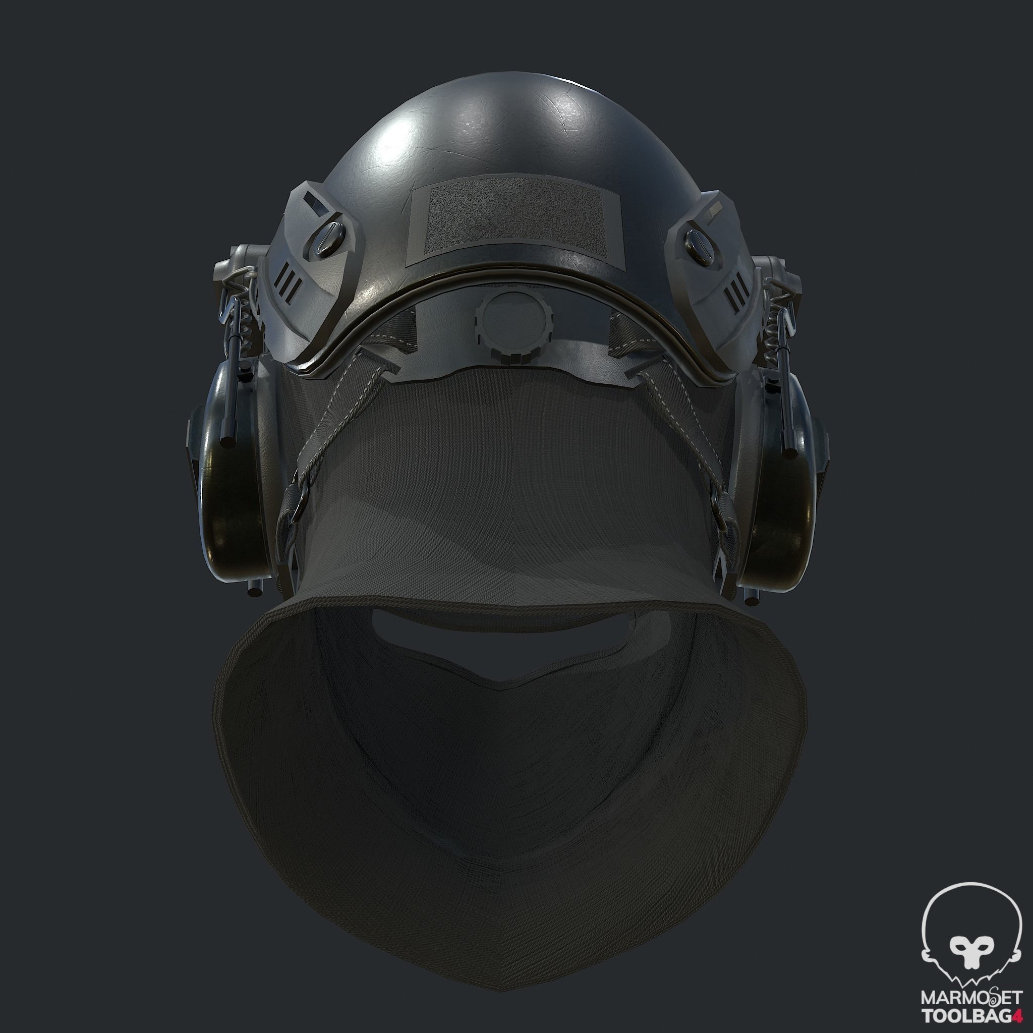 Pbr Tactical Helmet - Balaclava Low-poly 3D model_12