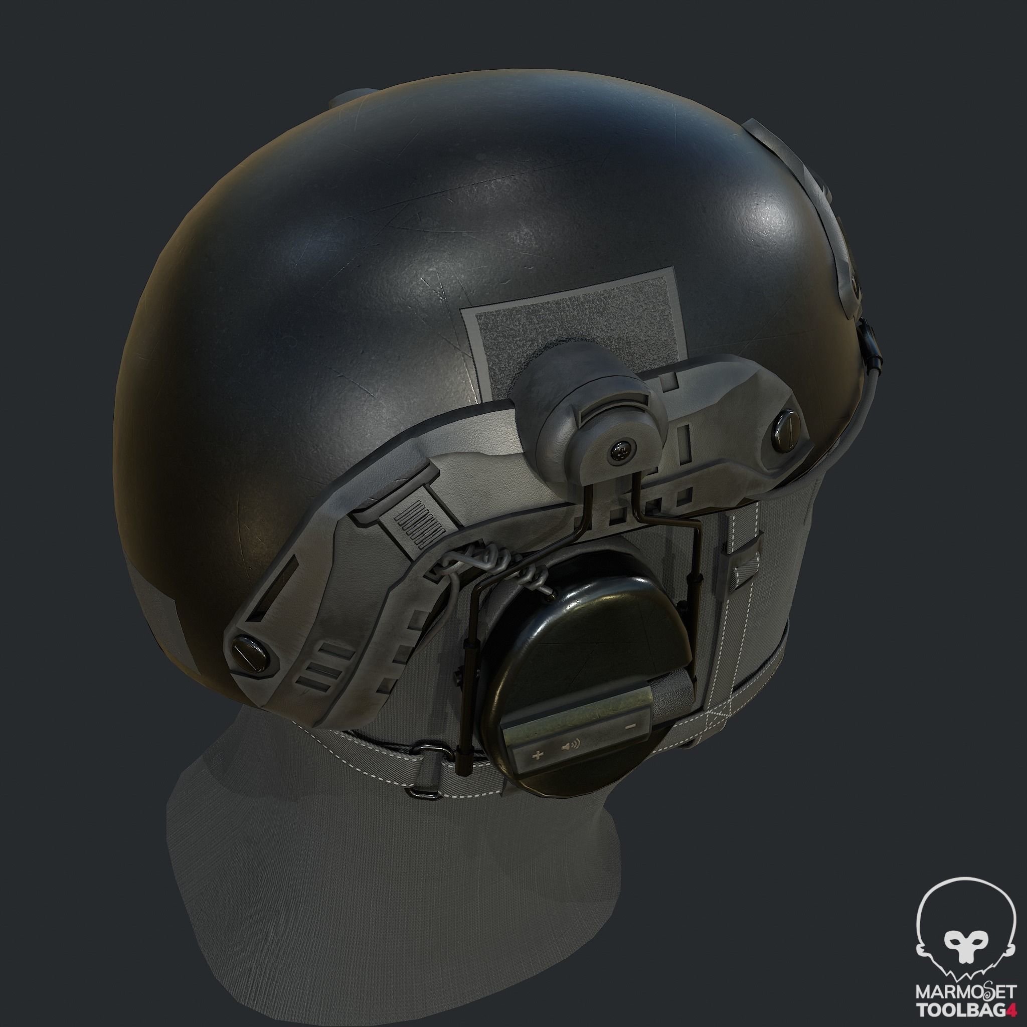 Pbr Tactical Helmet - Balaclava Low-poly 3D model_11