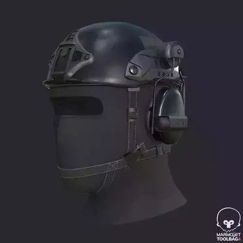 Pbr Tactical Helmet  - Balaclava Low-poly 3D model