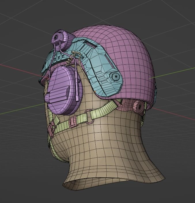 Pbr Tactical Helmet - Balaclava Low-poly 3D model_18