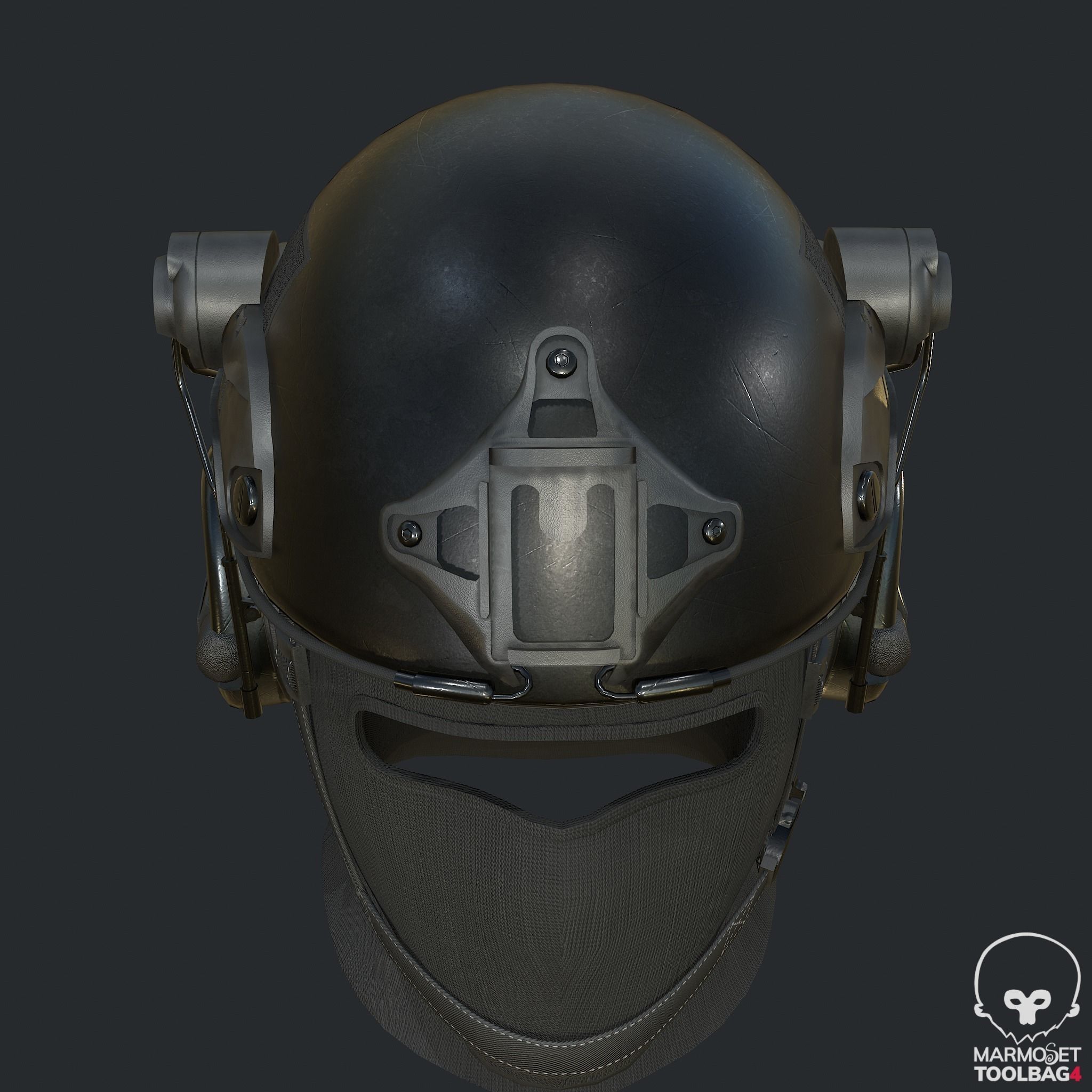 Pbr Tactical Helmet - Balaclava Low-poly 3D model_8