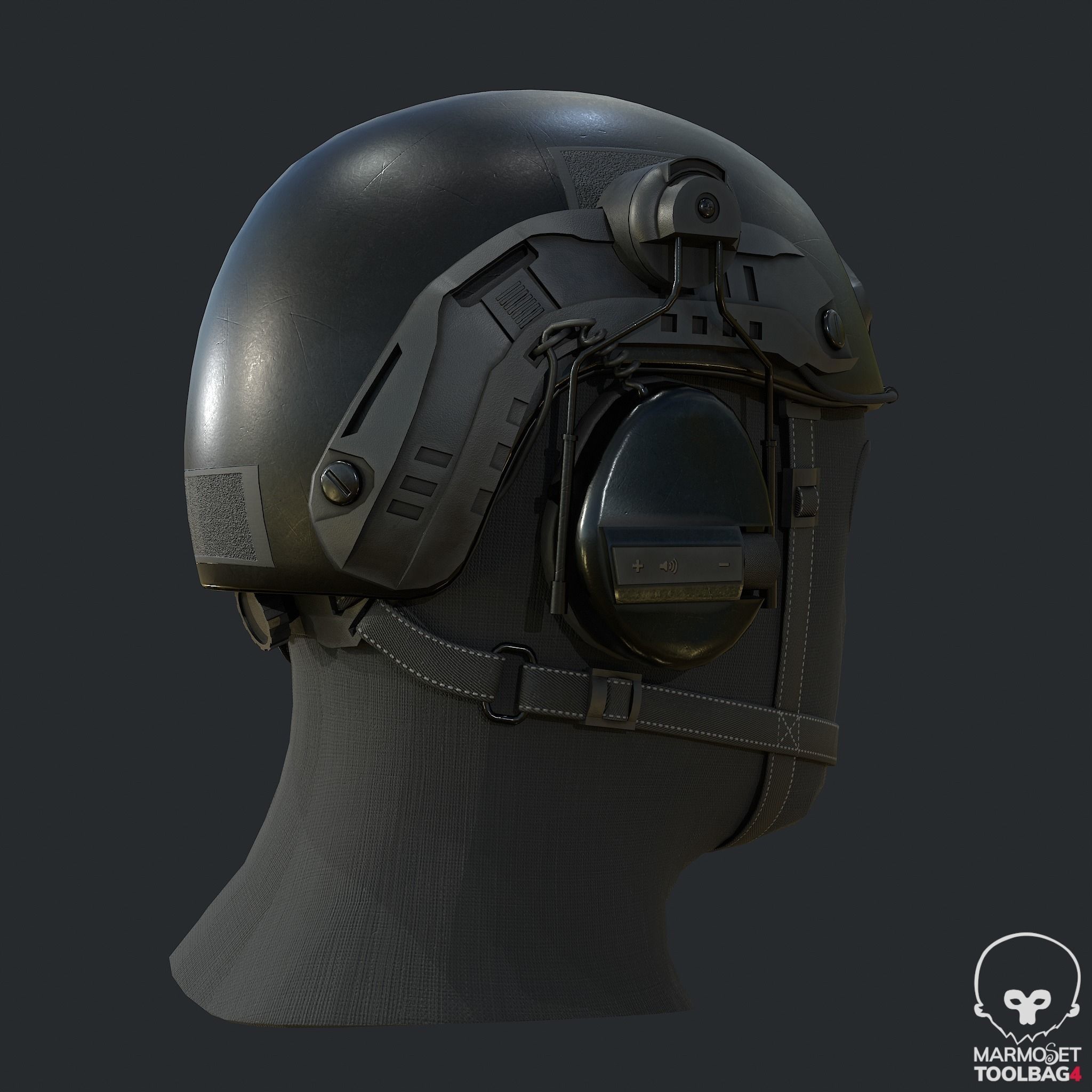 Pbr Tactical Helmet - Balaclava Low-poly 3D model_4