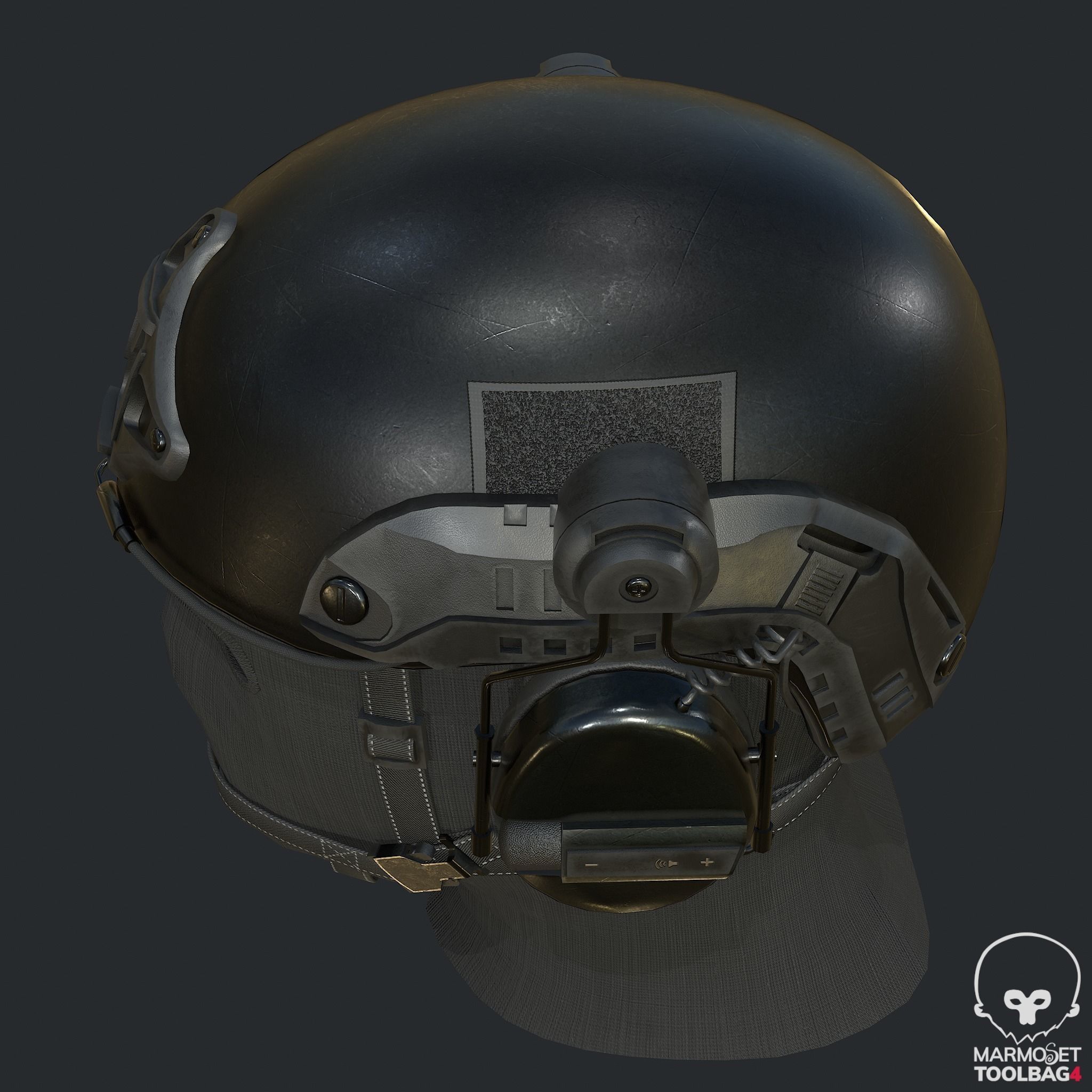 Pbr Tactical Helmet - Balaclava Low-poly 3D model_9