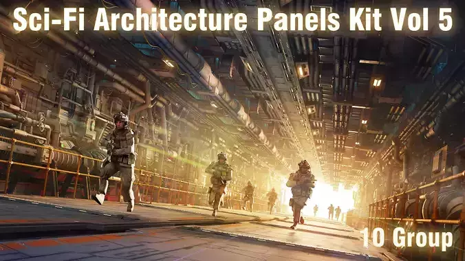 Sci-Fi Architecture Panels Kit Vol 05-PBR