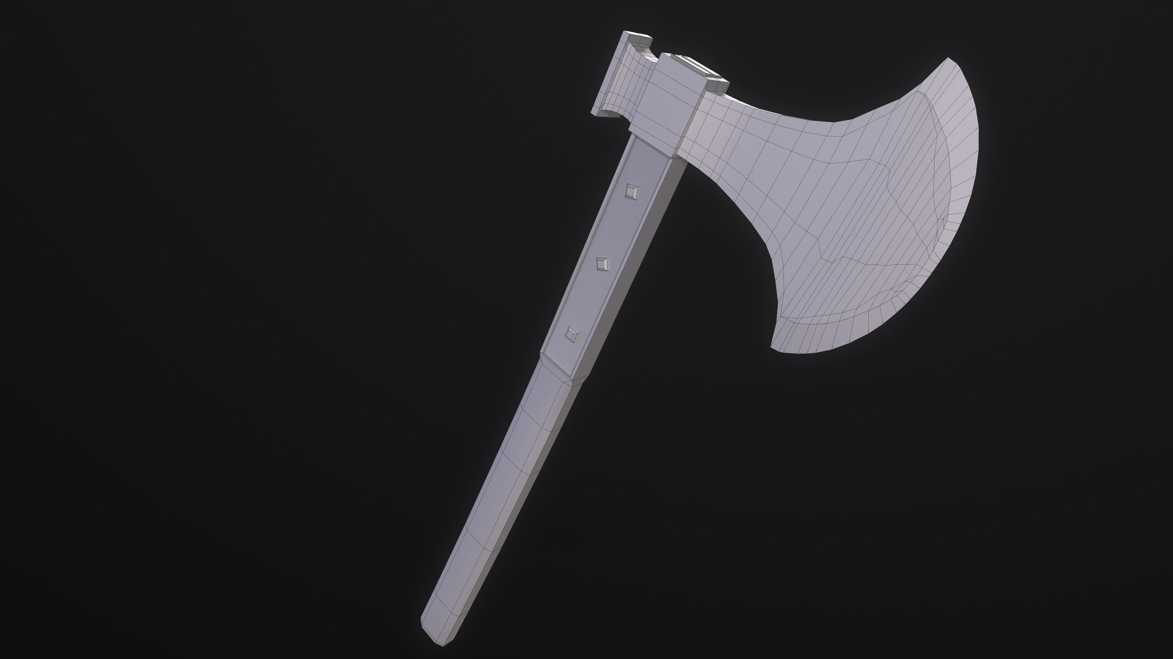 Axe of Giovanni Battista Bugatti - Papal Executioner Low-poly 3D model_12