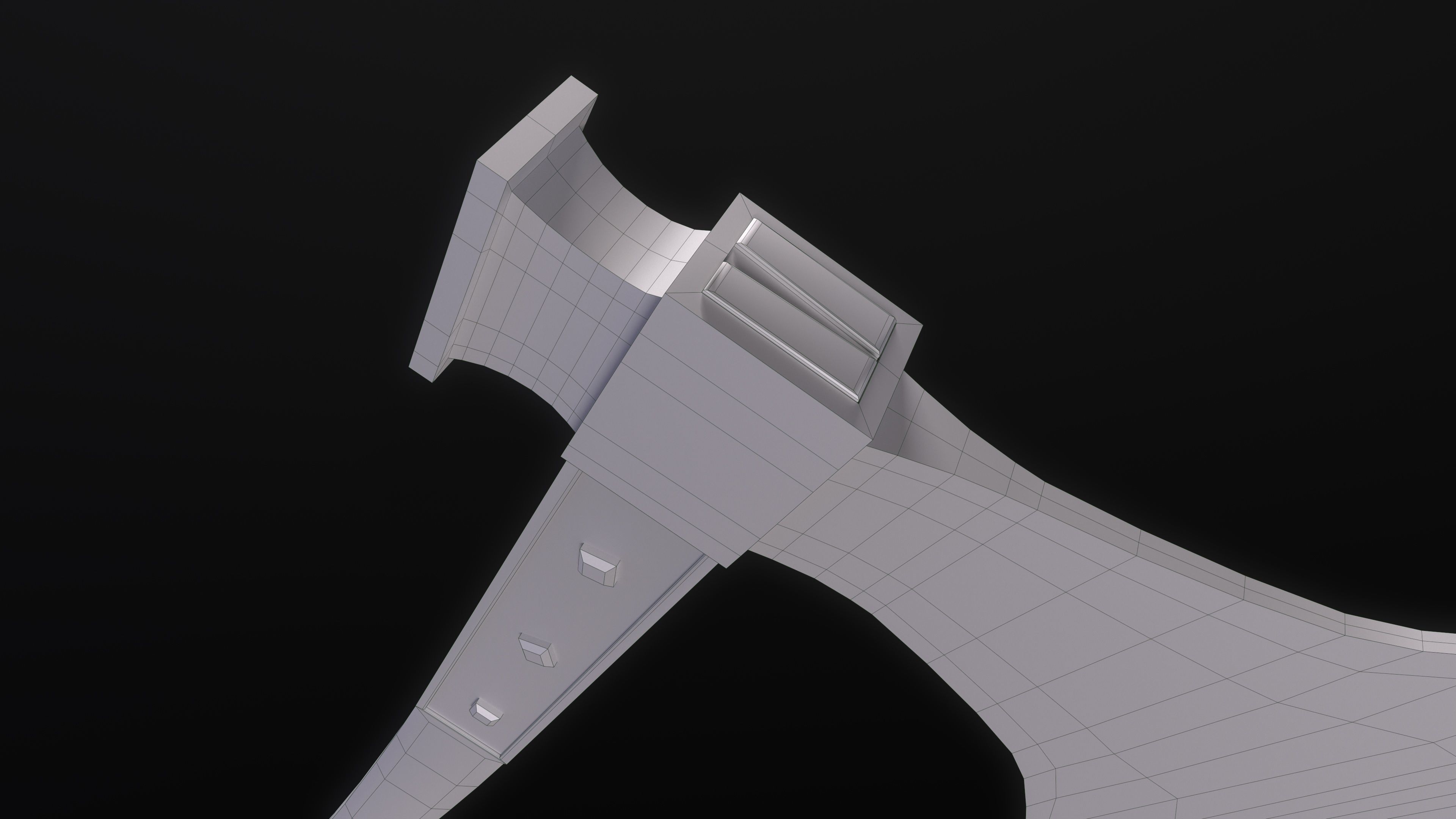 Axe of Giovanni Battista Bugatti - Papal Executioner Low-poly 3D model_13
