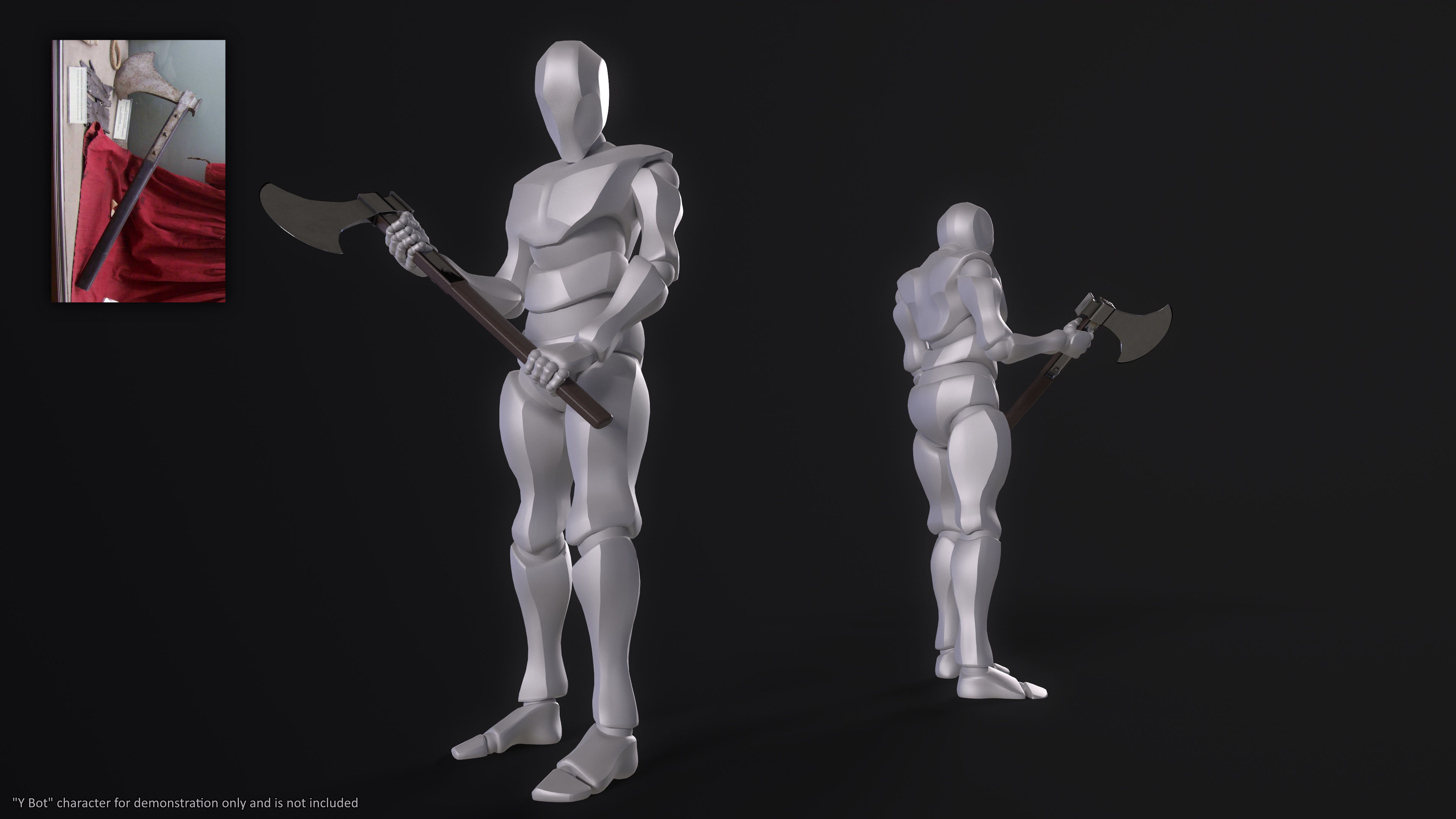 Axe of Giovanni Battista Bugatti - Papal Executioner Low-poly 3D model_3