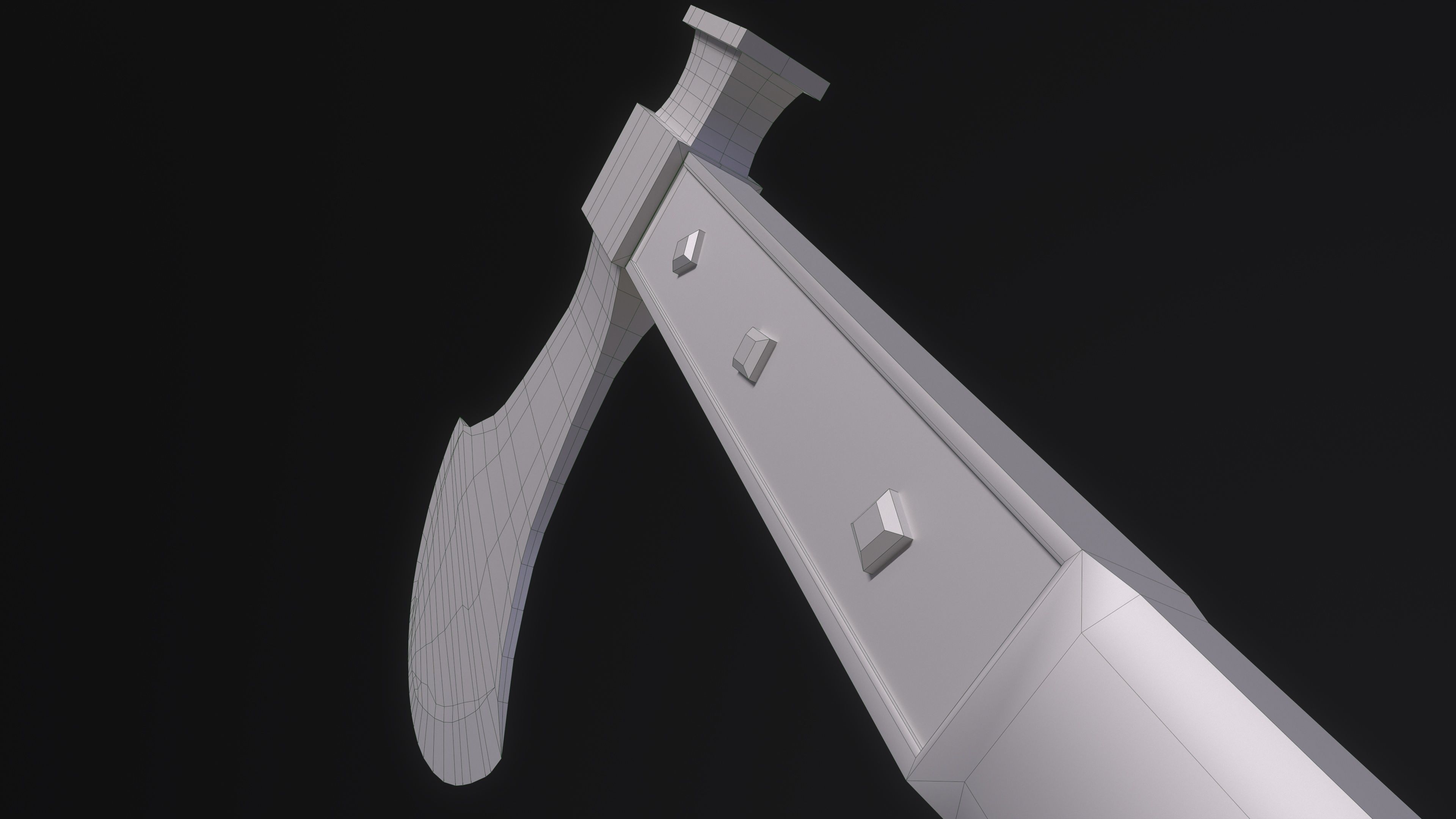 Axe of Giovanni Battista Bugatti - Papal Executioner Low-poly 3D model_14