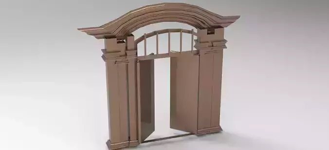Stylized Garden Door low poly