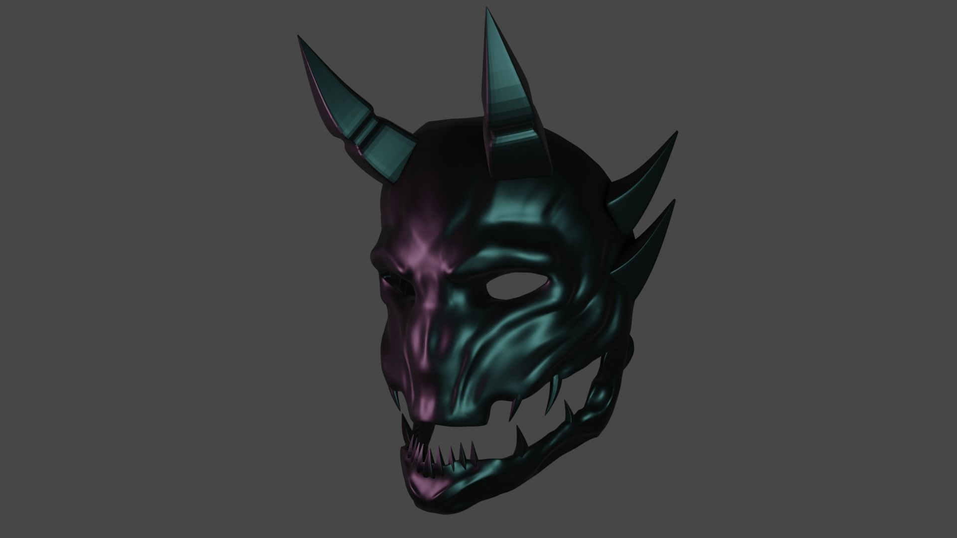 MASCARA DE DEMONIO ONI - MASKED ONI 3D print model_1