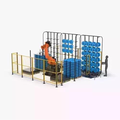 Automatic Robot Bobbin Loading Workstation 3D model