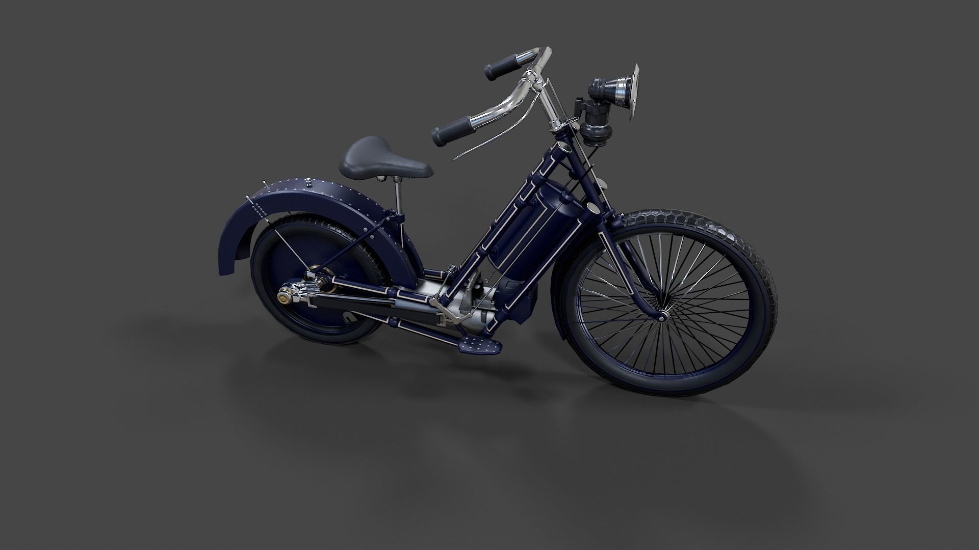 Antique Hildebrand And Wolfmuller Bike - Low Poly  Low-poly 3D model_19