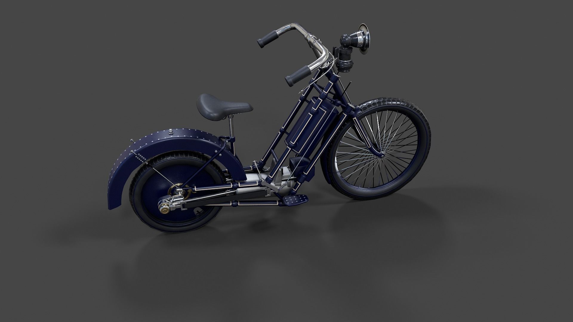 Antique Hildebrand And Wolfmuller Bike - Low Poly  Low-poly 3D model_24