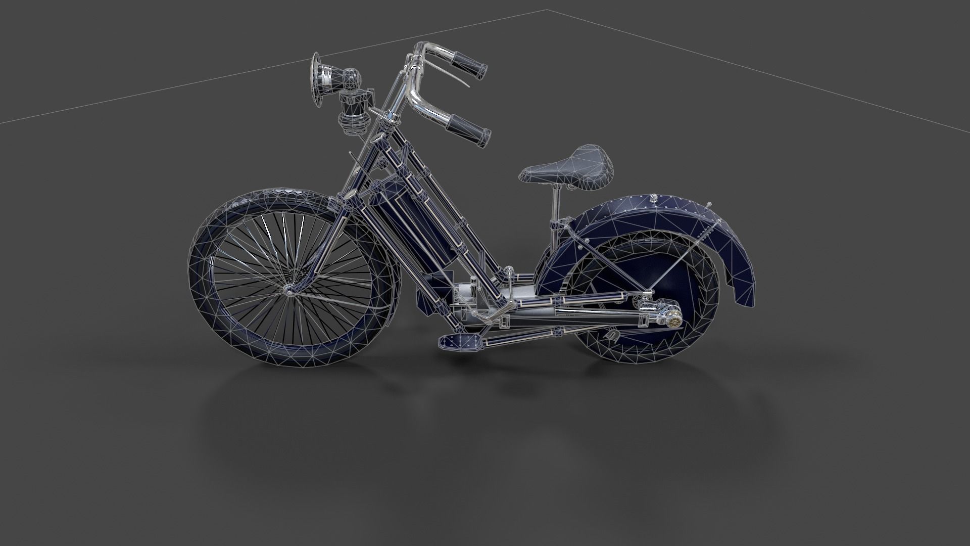 Antique Hildebrand And Wolfmuller Bike - Low Poly  Low-poly 3D model_48