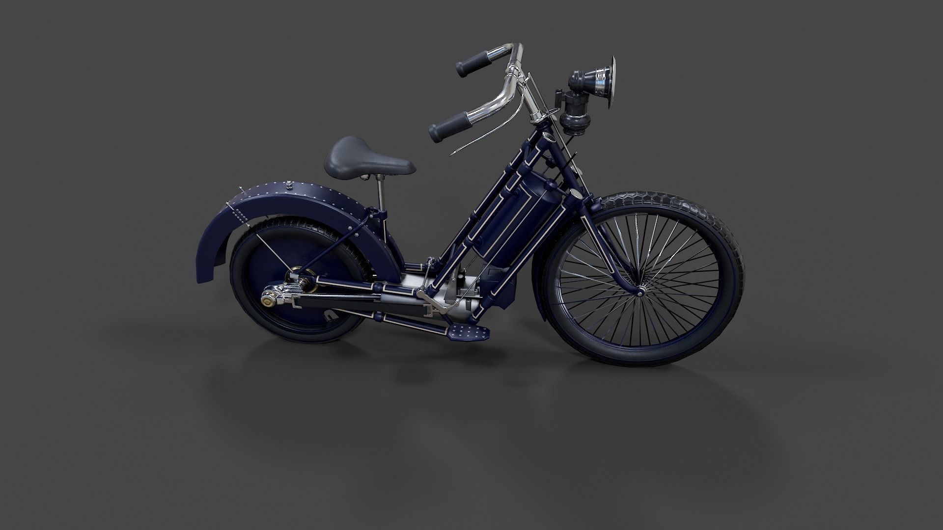 Antique Hildebrand And Wolfmuller Bike - Low Poly  Low-poly 3D model_20