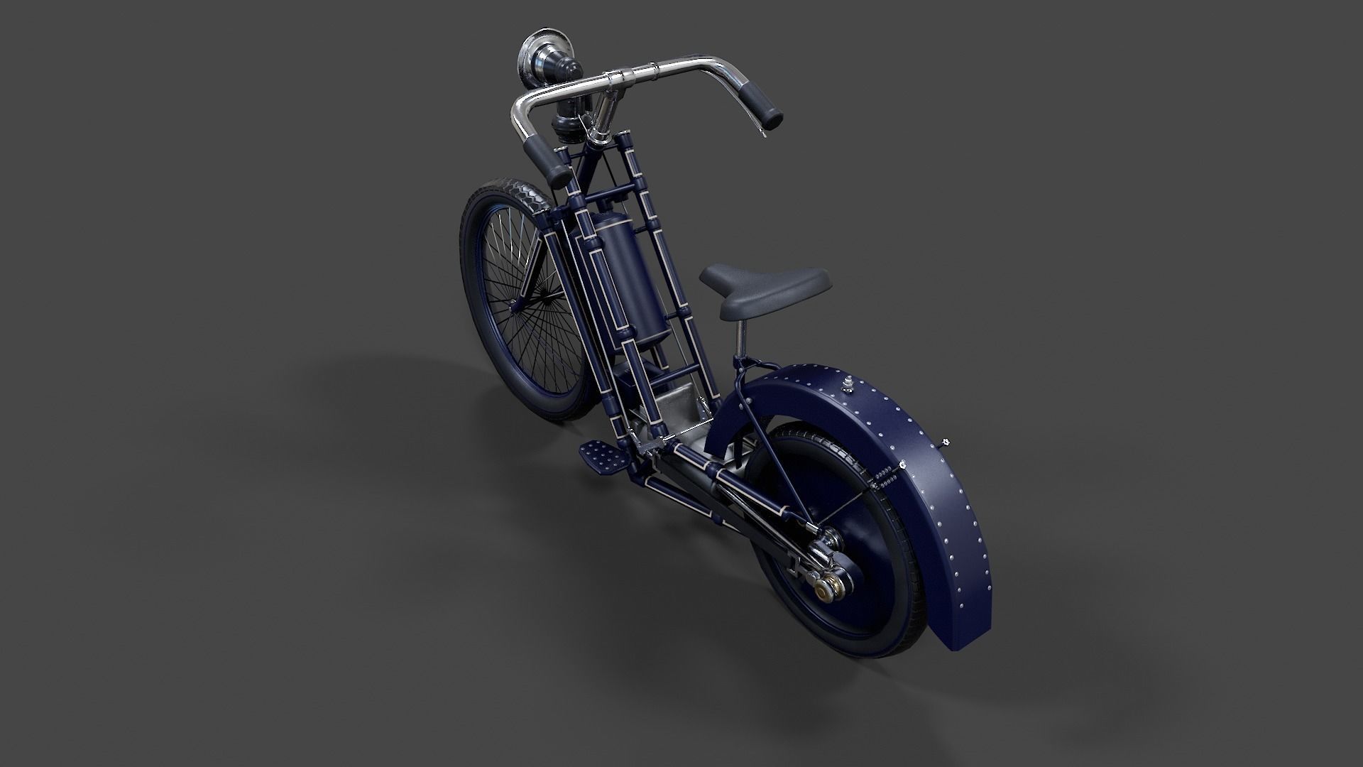 Antique Hildebrand And Wolfmuller Bike - Low Poly  Low-poly 3D model_40