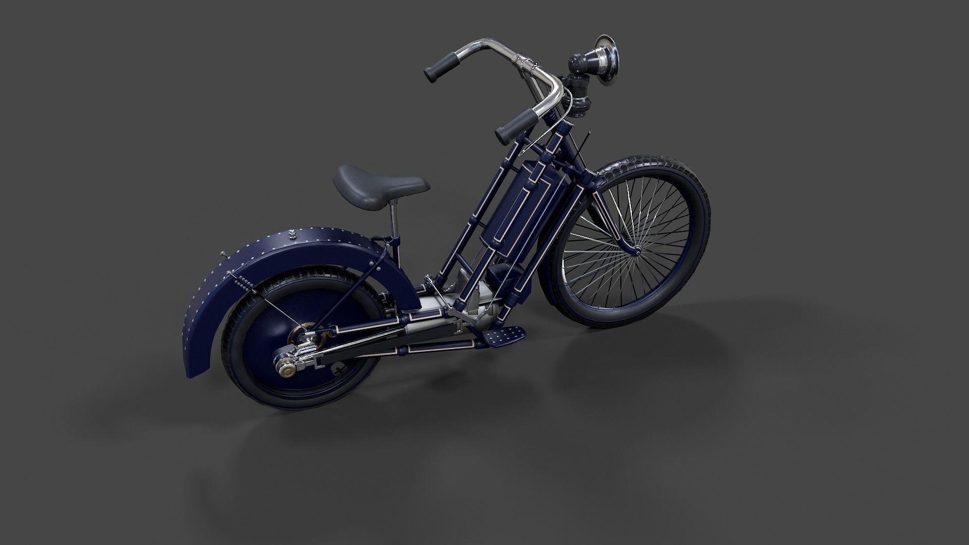 Antique Hildebrand And Wolfmuller Bike - Low Poly  Low-poly 3D model_25