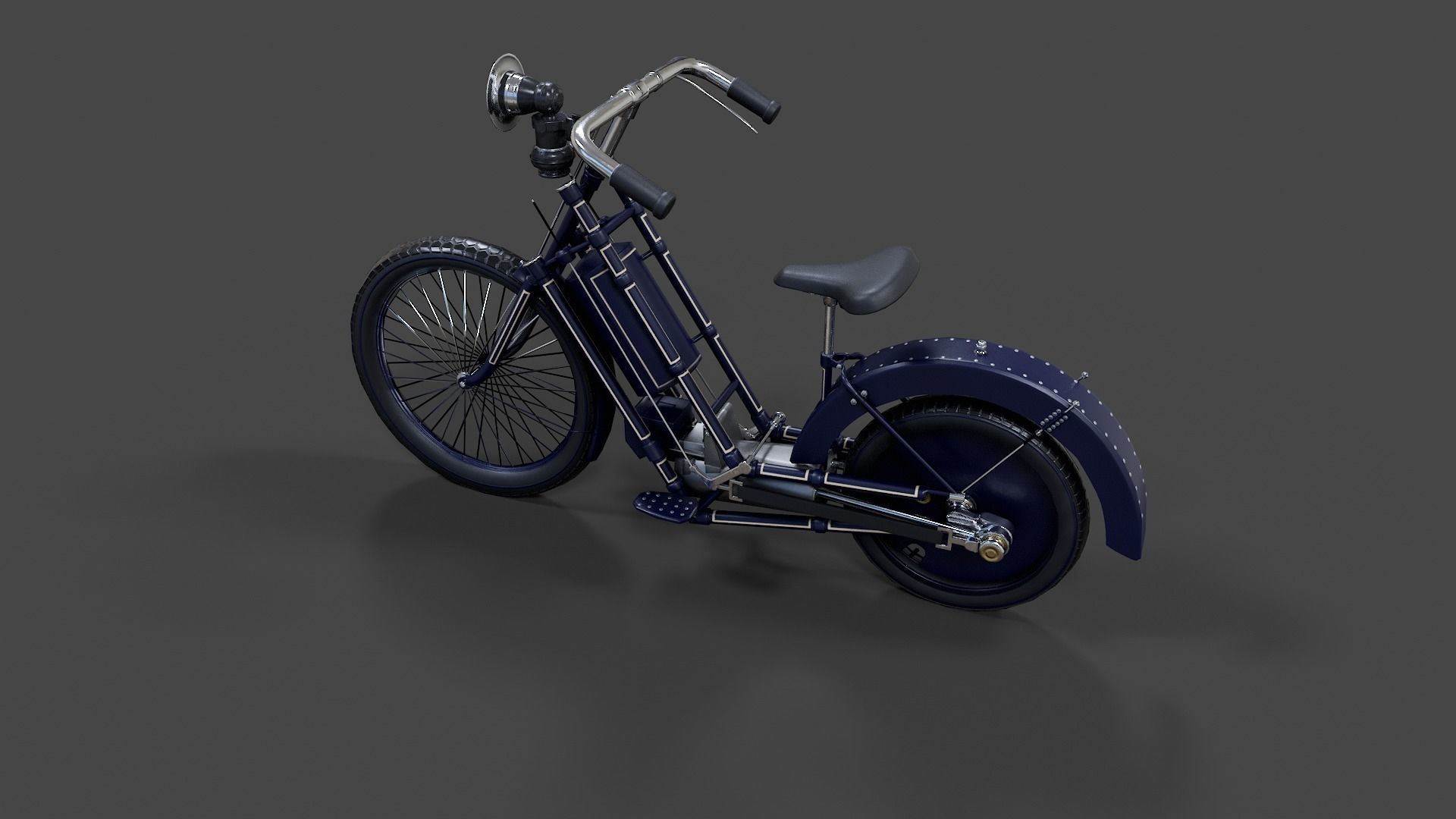 Antique Hildebrand And Wolfmuller Bike - Low Poly  Low-poly 3D model_44