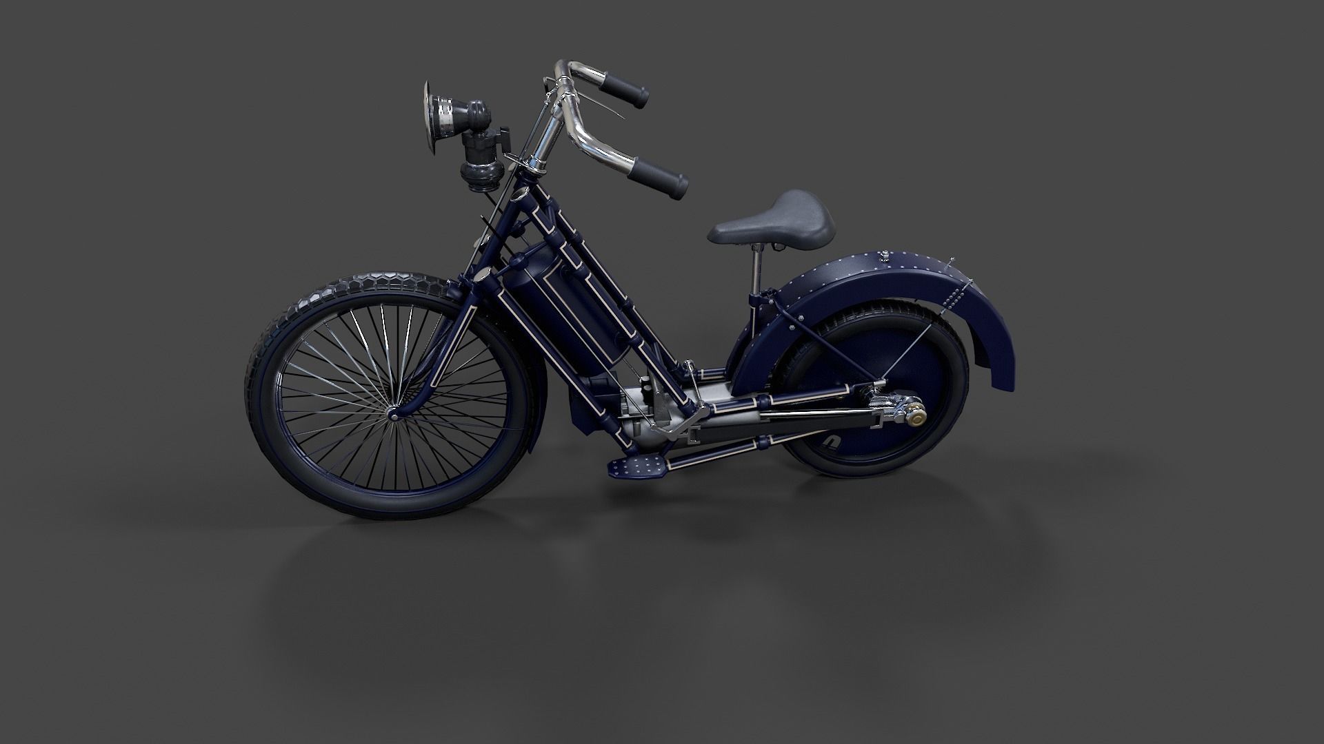 Antique Hildebrand And Wolfmuller Bike - Low Poly  Low-poly 3D model_49
