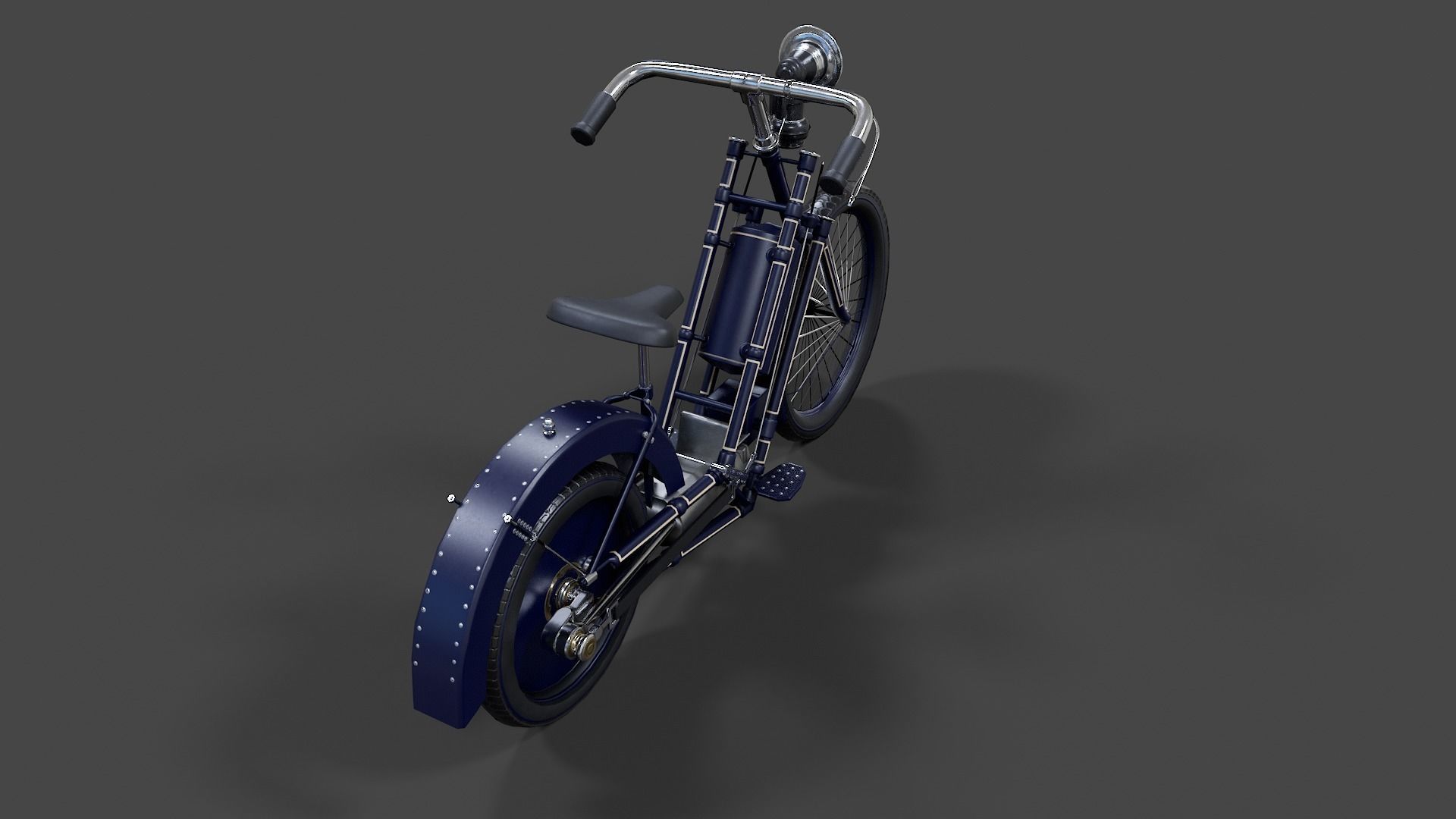 Antique Hildebrand And Wolfmuller Bike - Low Poly  Low-poly 3D model_30