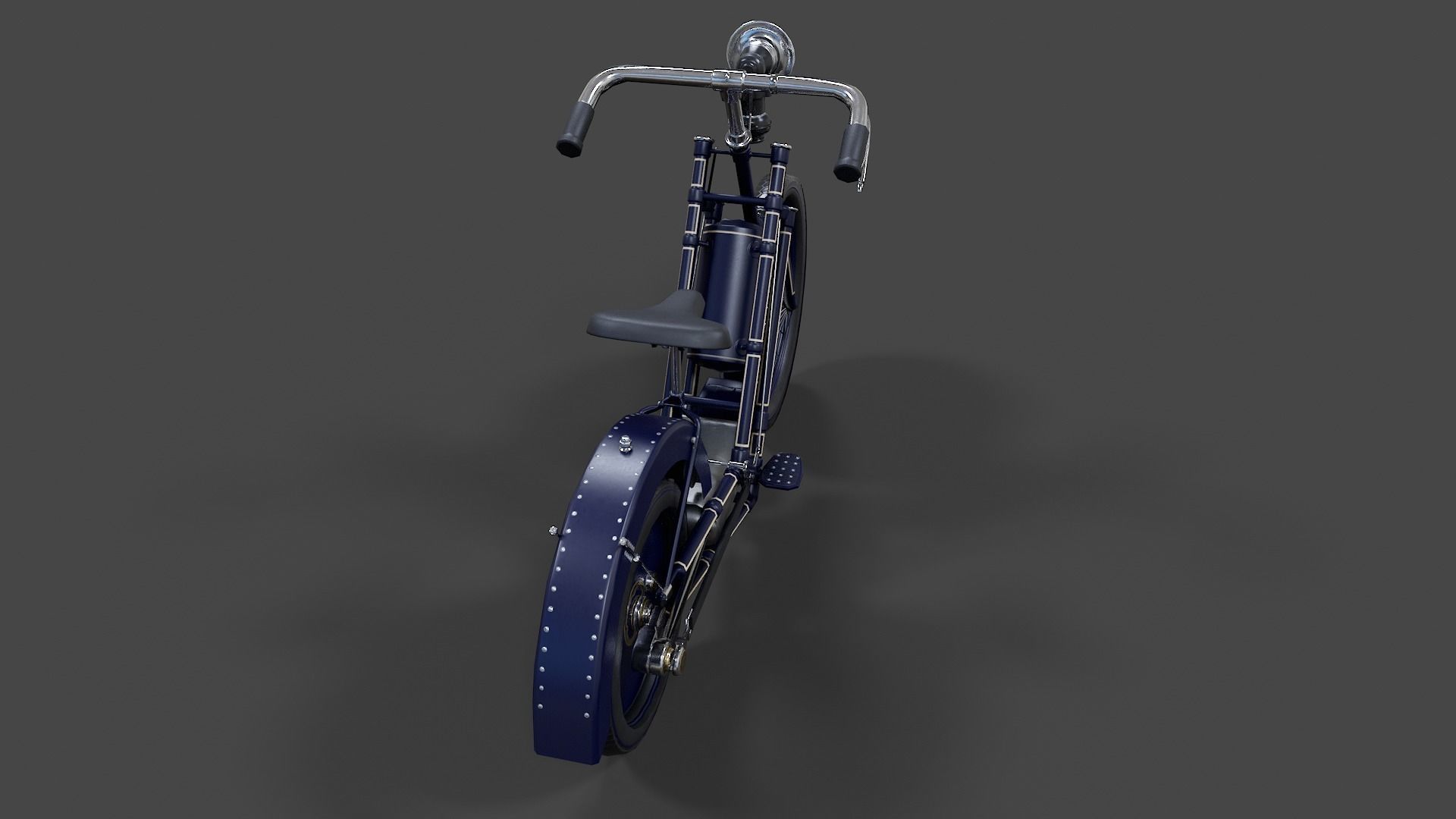 Antique Hildebrand And Wolfmuller Bike - Low Poly  Low-poly 3D model_32