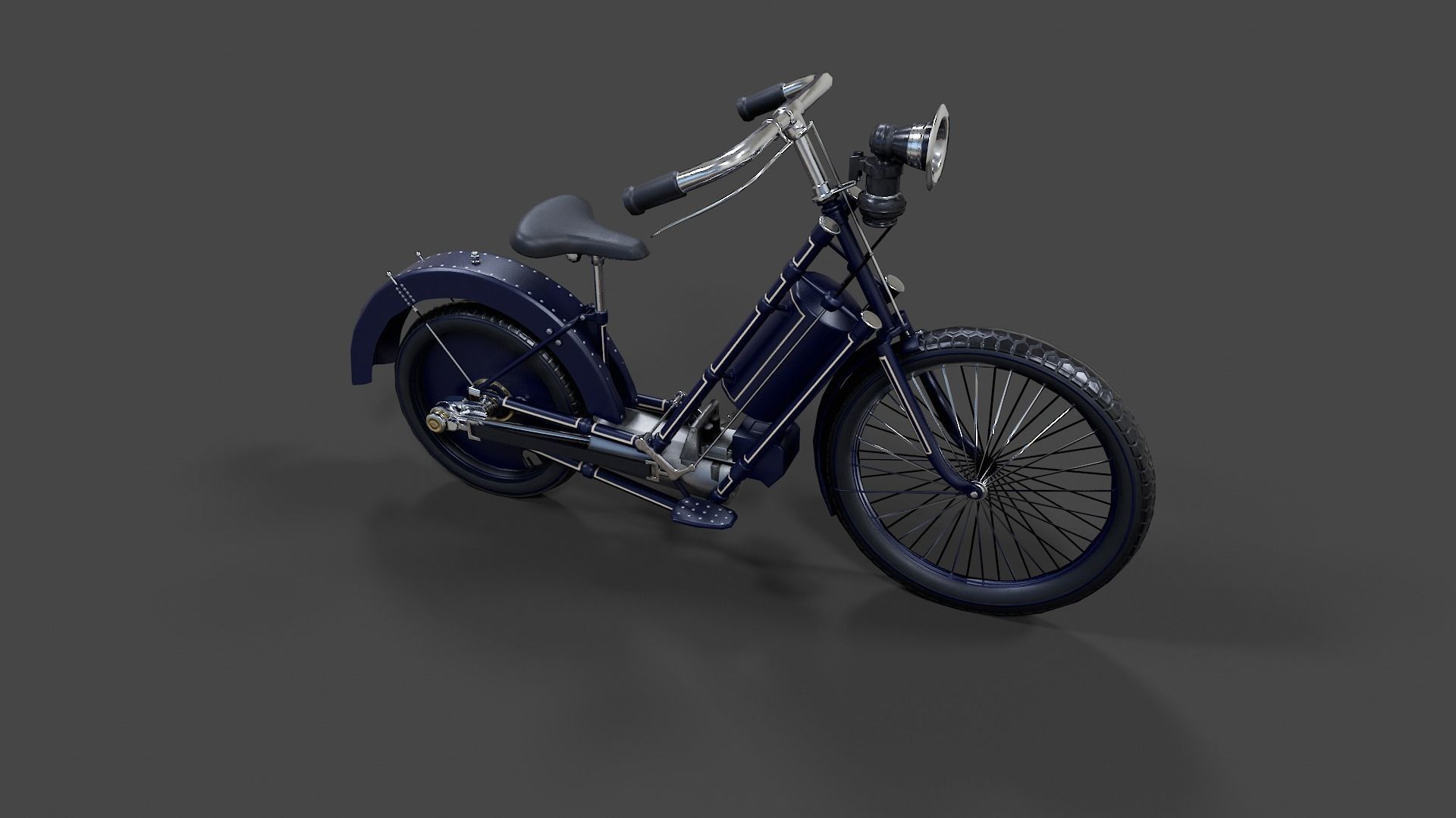 Antique Hildebrand And Wolfmuller Bike - Low Poly  Low-poly 3D model_18