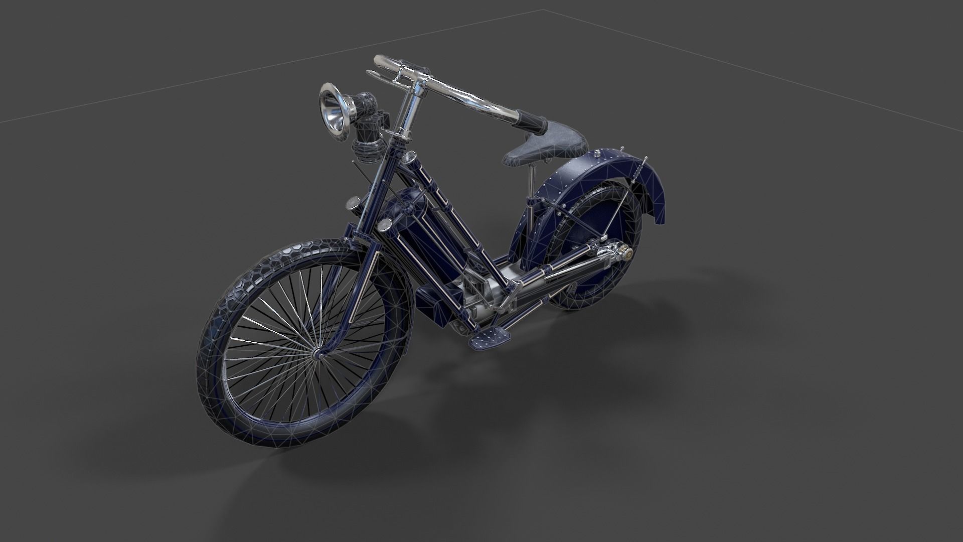 Antique Hildebrand And Wolfmuller Bike - Low Poly  Low-poly 3D model_1