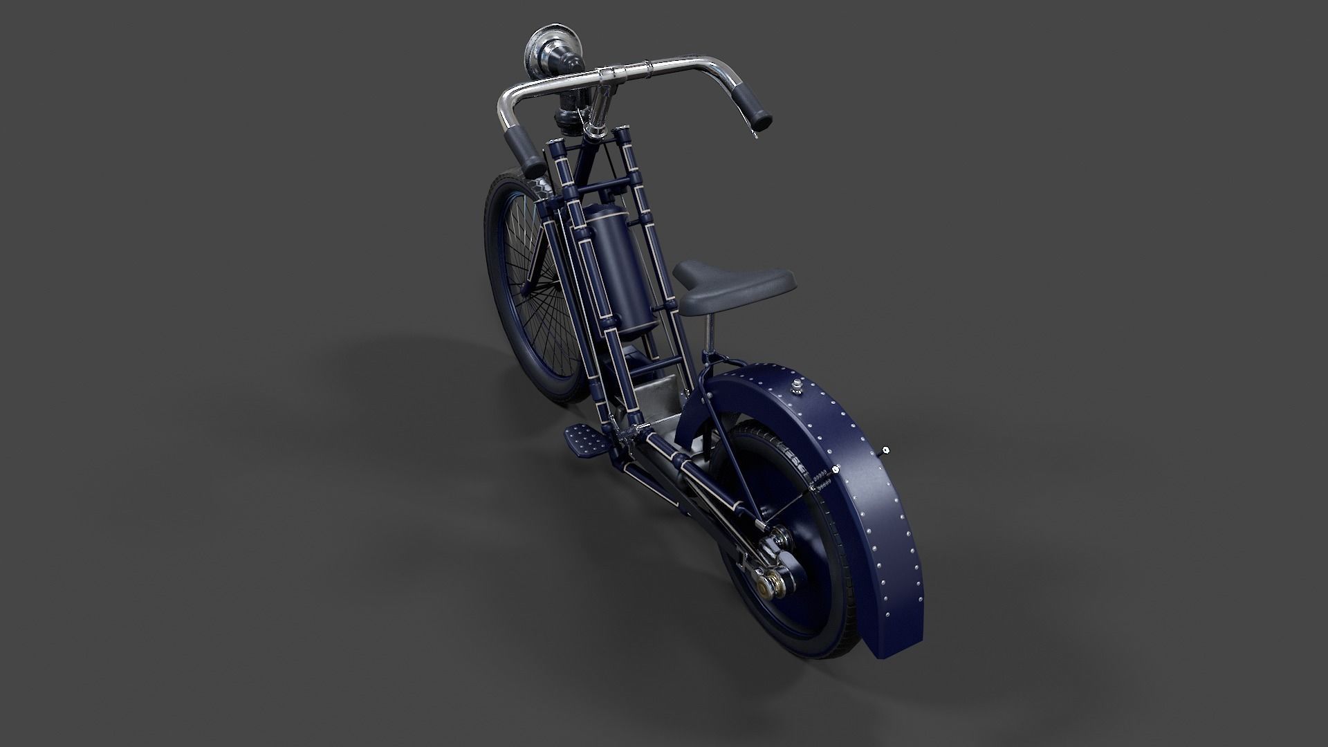 Antique Hildebrand And Wolfmuller Bike - Low Poly  Low-poly 3D model_39