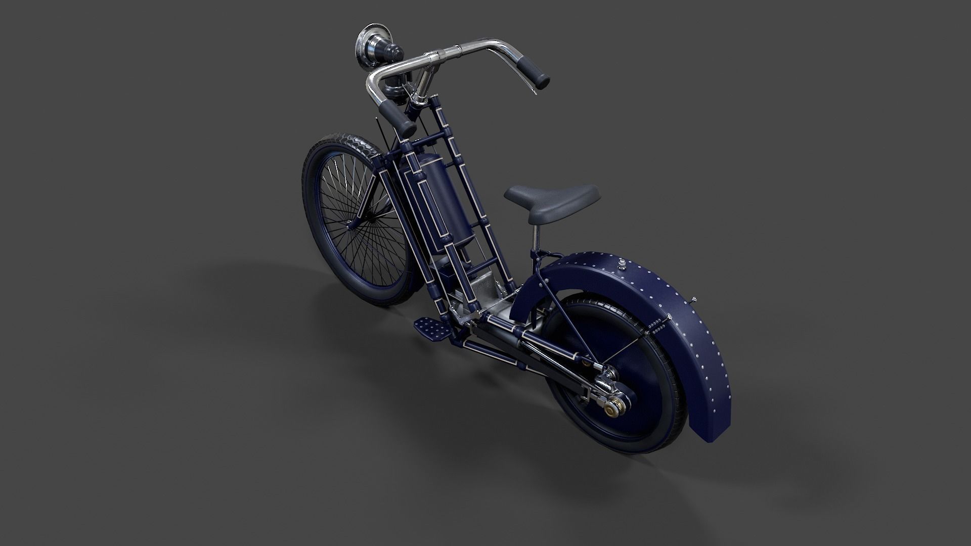 Antique Hildebrand And Wolfmuller Bike - Low Poly  Low-poly 3D model_41