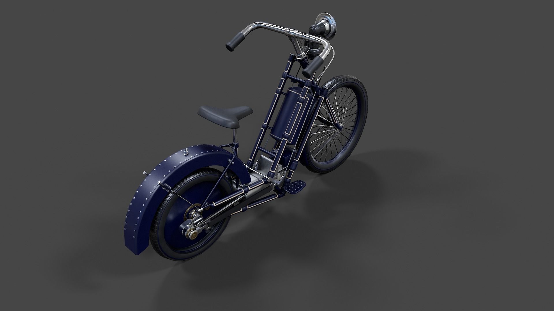 Antique Hildebrand And Wolfmuller Bike - Low Poly  Low-poly 3D model_28