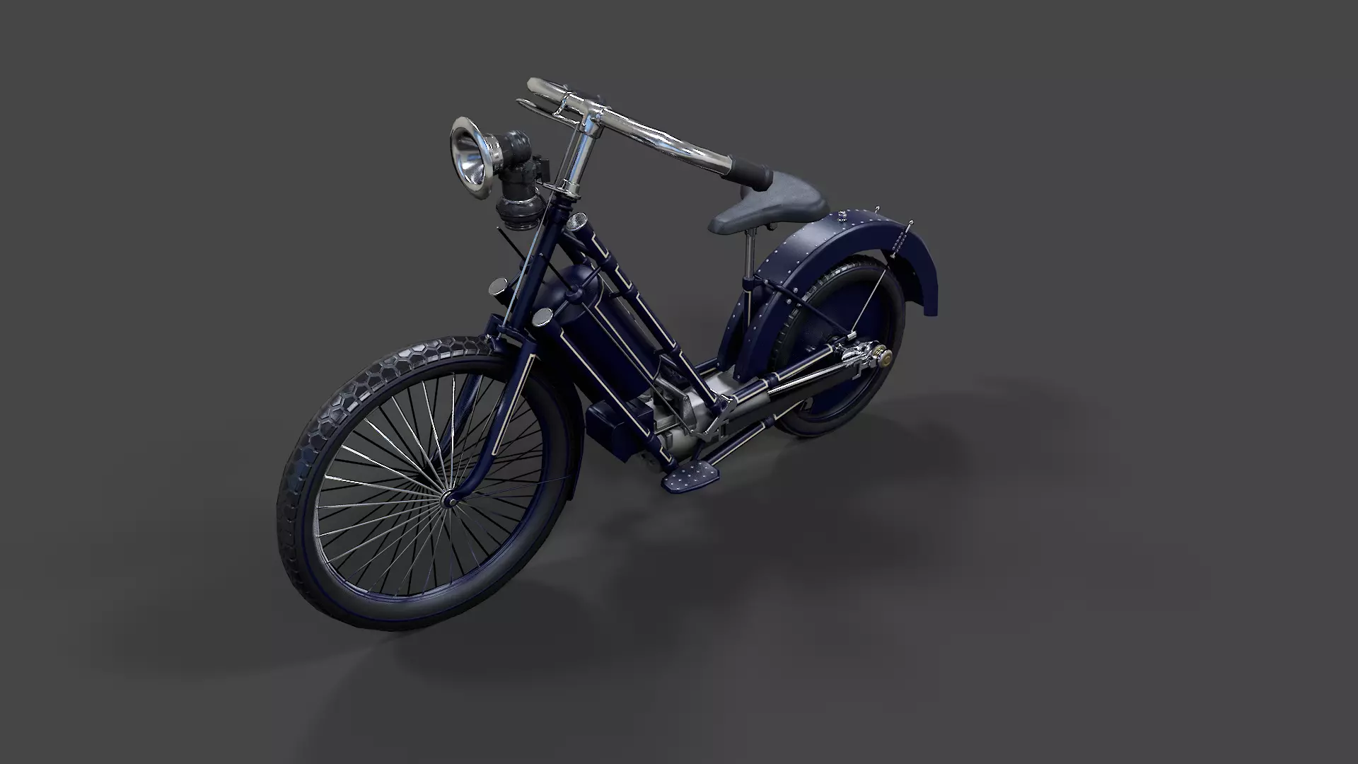 Antique Hildebrand And Wolfmuller Bike - Low Poly  Low-poly 3D model_0