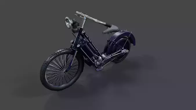 Antique Hildebrand And Wolfmuller Bike - Low Poly  Low-poly 3D model