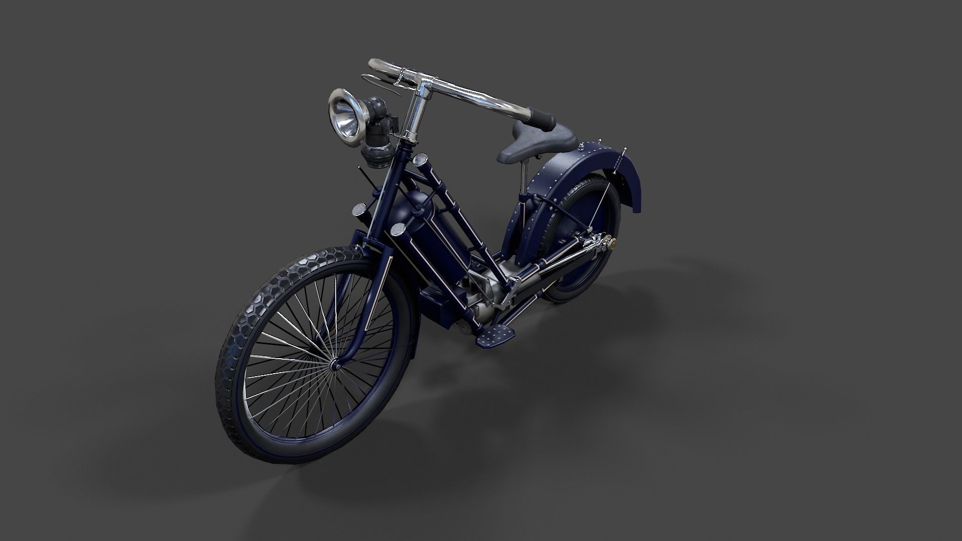 Antique Hildebrand And Wolfmuller Bike - Low Poly  Low-poly 3D model_2