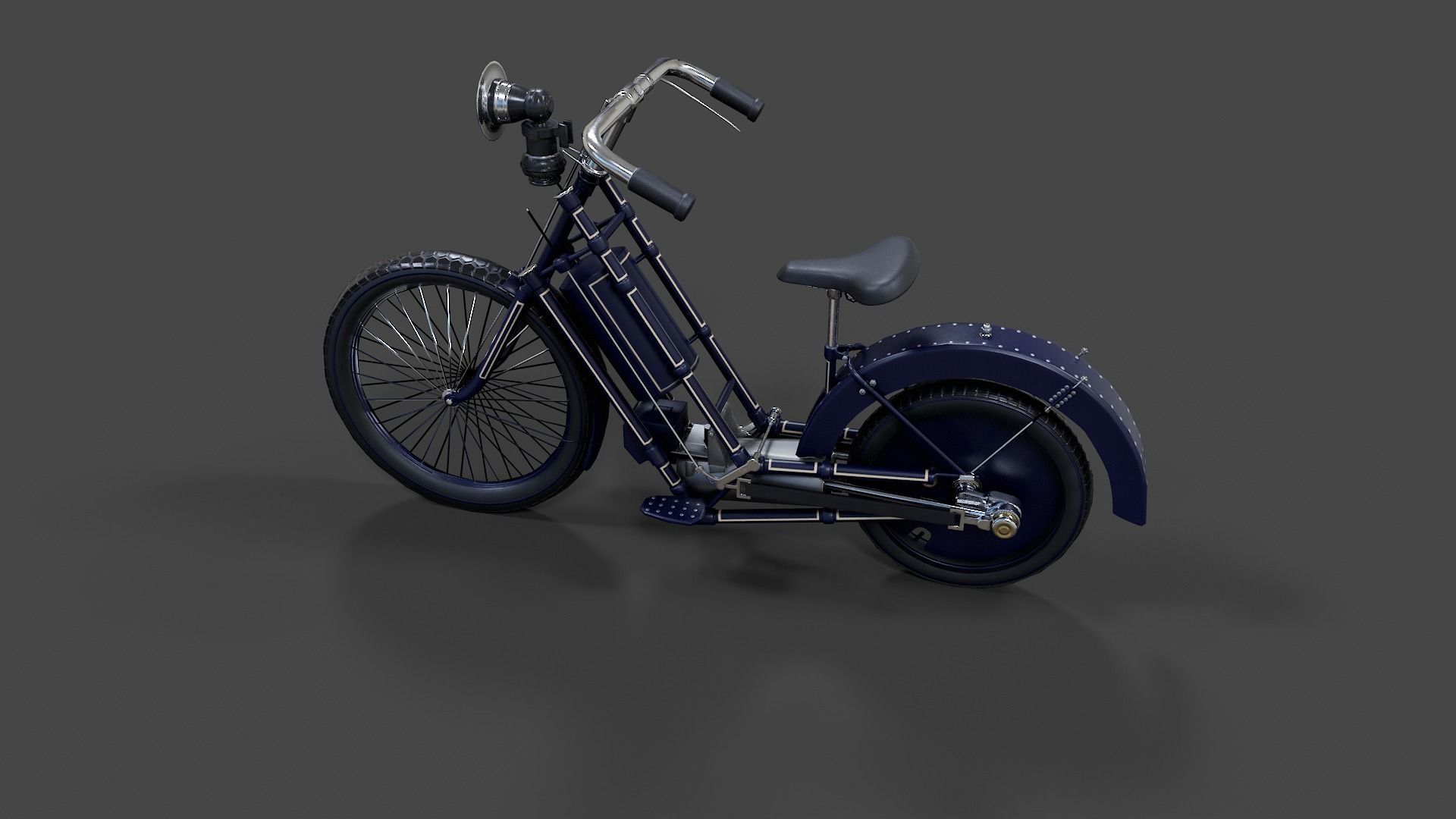 Antique Hildebrand And Wolfmuller Bike - Low Poly  Low-poly 3D model_45