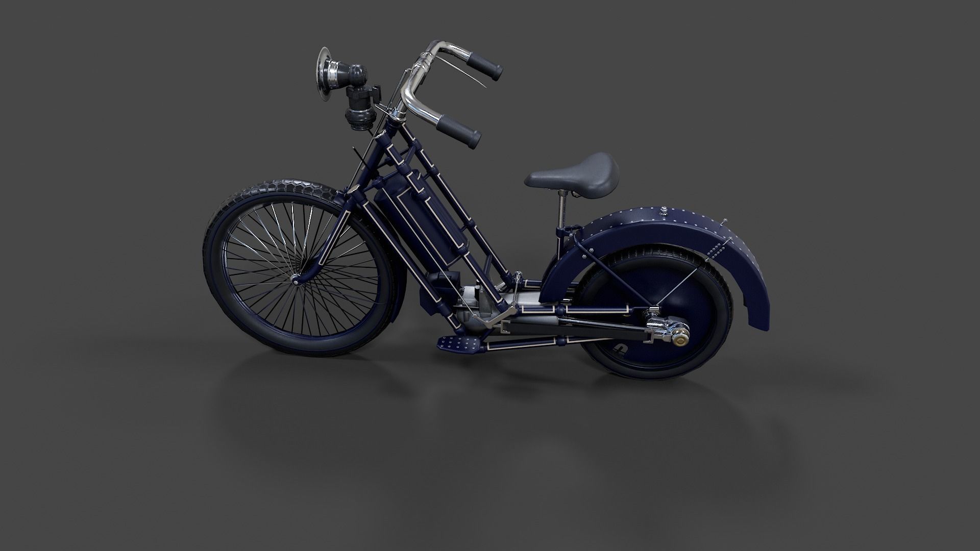 Antique Hildebrand And Wolfmuller Bike - Low Poly  Low-poly 3D model_46