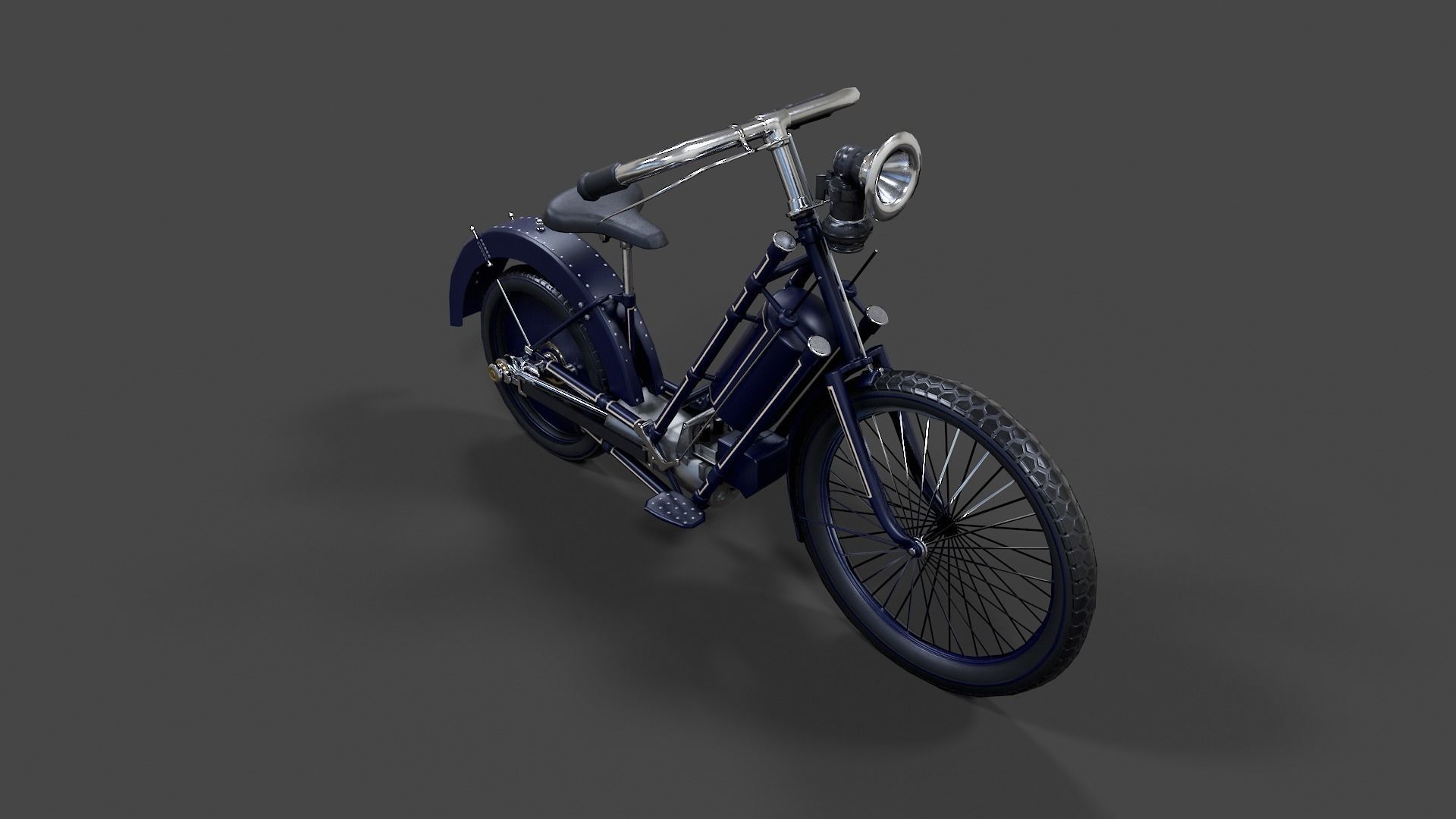 Antique Hildebrand And Wolfmuller Bike - Low Poly  Low-poly 3D model_15