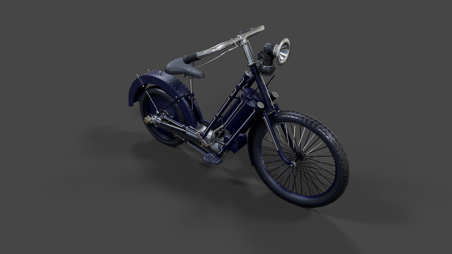 Antique Hildebrand And Wolfmuller Bike - Low Poly  Low-poly 3D model_16
