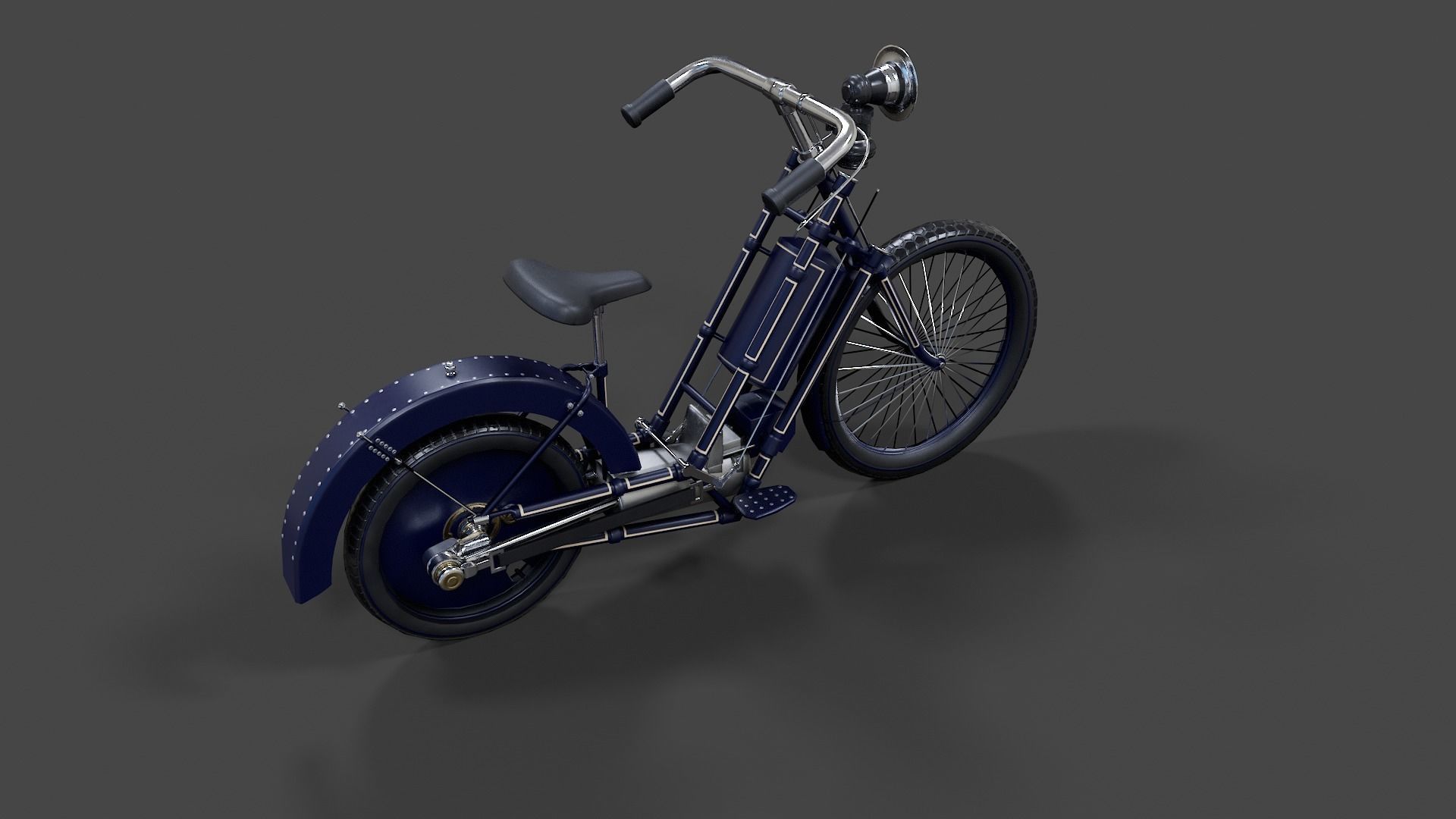 Antique Hildebrand And Wolfmuller Bike - Low Poly  Low-poly 3D model_26