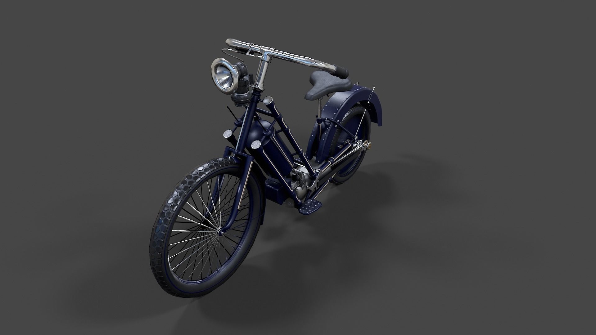 Antique Hildebrand And Wolfmuller Bike - Low Poly  Low-poly 3D model_3
