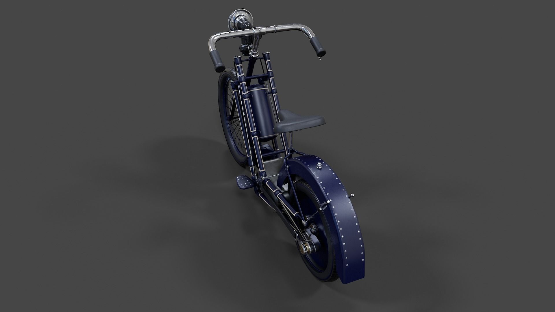 Antique Hildebrand And Wolfmuller Bike - Low Poly  Low-poly 3D model_38