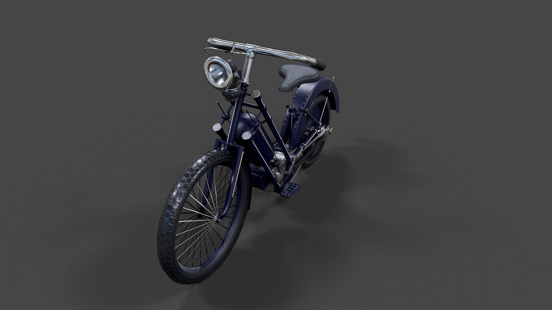 Antique Hildebrand And Wolfmuller Bike - Low Poly  Low-poly 3D model_4