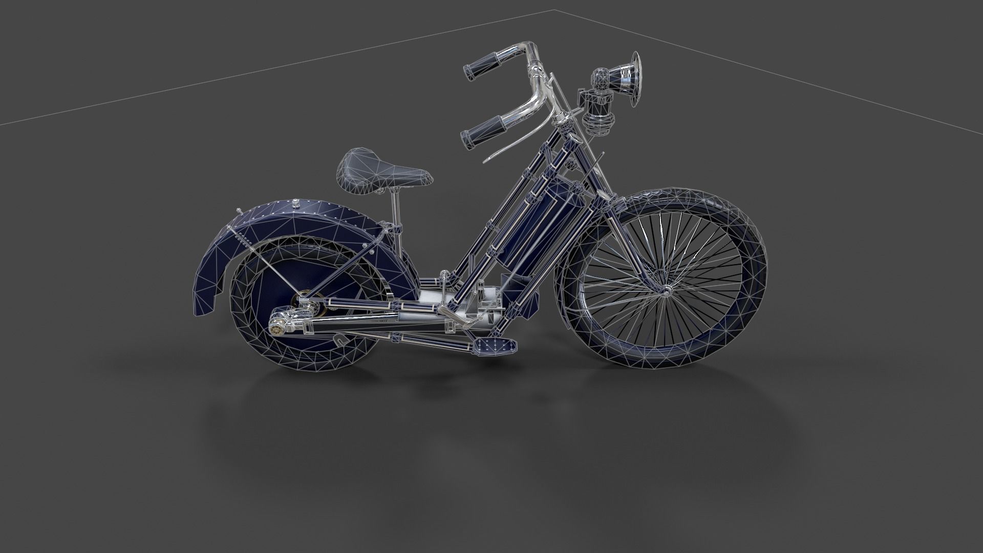Antique Hildebrand And Wolfmuller Bike - Low Poly  Low-poly 3D model_22