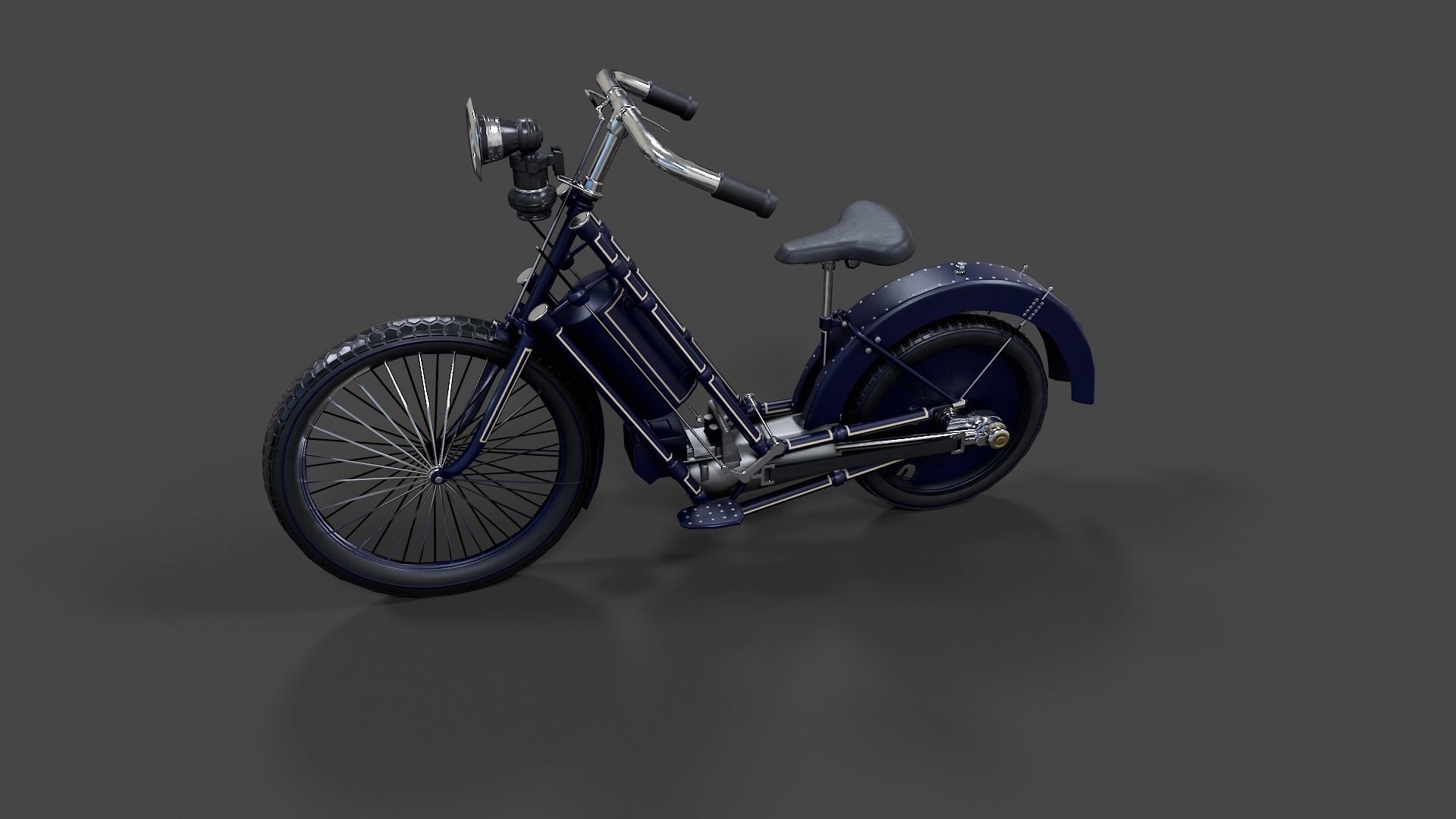 Antique Hildebrand And Wolfmuller Bike - Low Poly  Low-poly 3D model_50